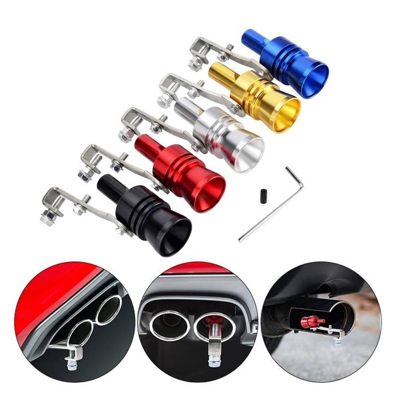 Universal Aluminium Turbo Sound-Auspuff Schalldämpfer Rohr Pfeife Auto Blow Off Ventil Spitze Simulator Whistler(Black-L) von SAPIIKEF