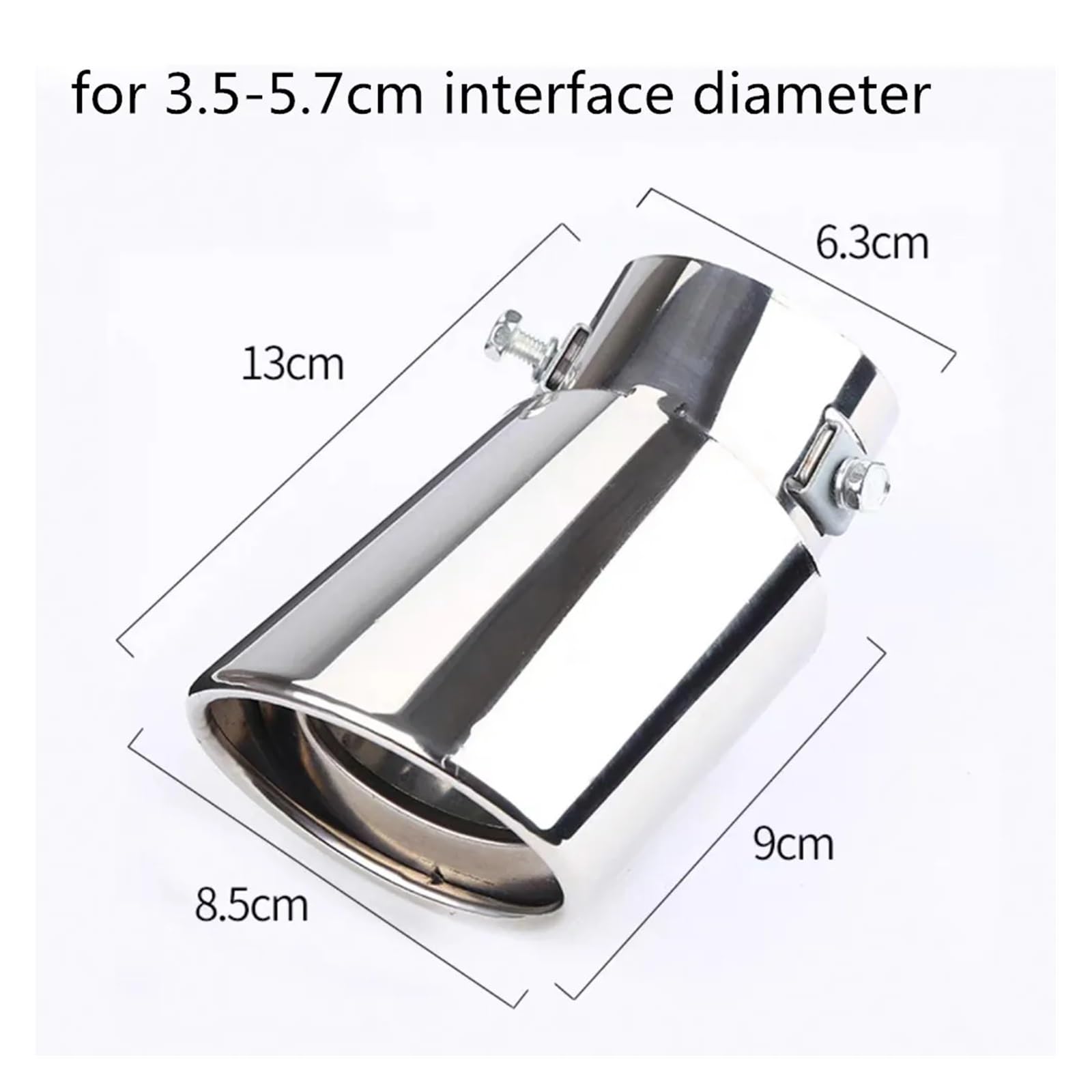 Universal Auto Auto Auspuff Schalldämpfer Spitze Edelstahl Rohr Chrom Trim Modifizierte Auto Hinten Schwanz Throat Liner Zubehör(Curved-silver) von SAPIIKEF