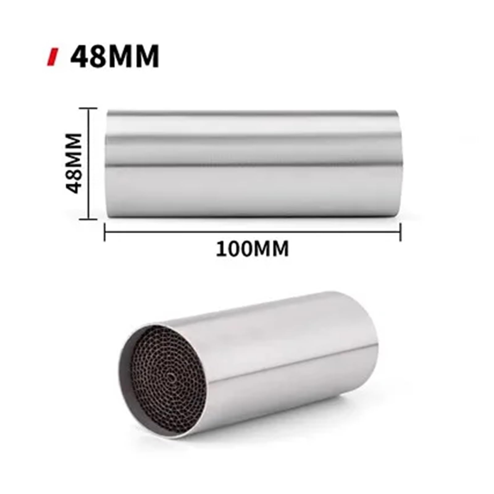 Universal Motorrad 35/42/45/48/50/53MM Vorne Mitte Ende Katalysator DB Killer for Auspuff Schalldämpfer Noise Sound(48x100mm) von SAPIIKEF