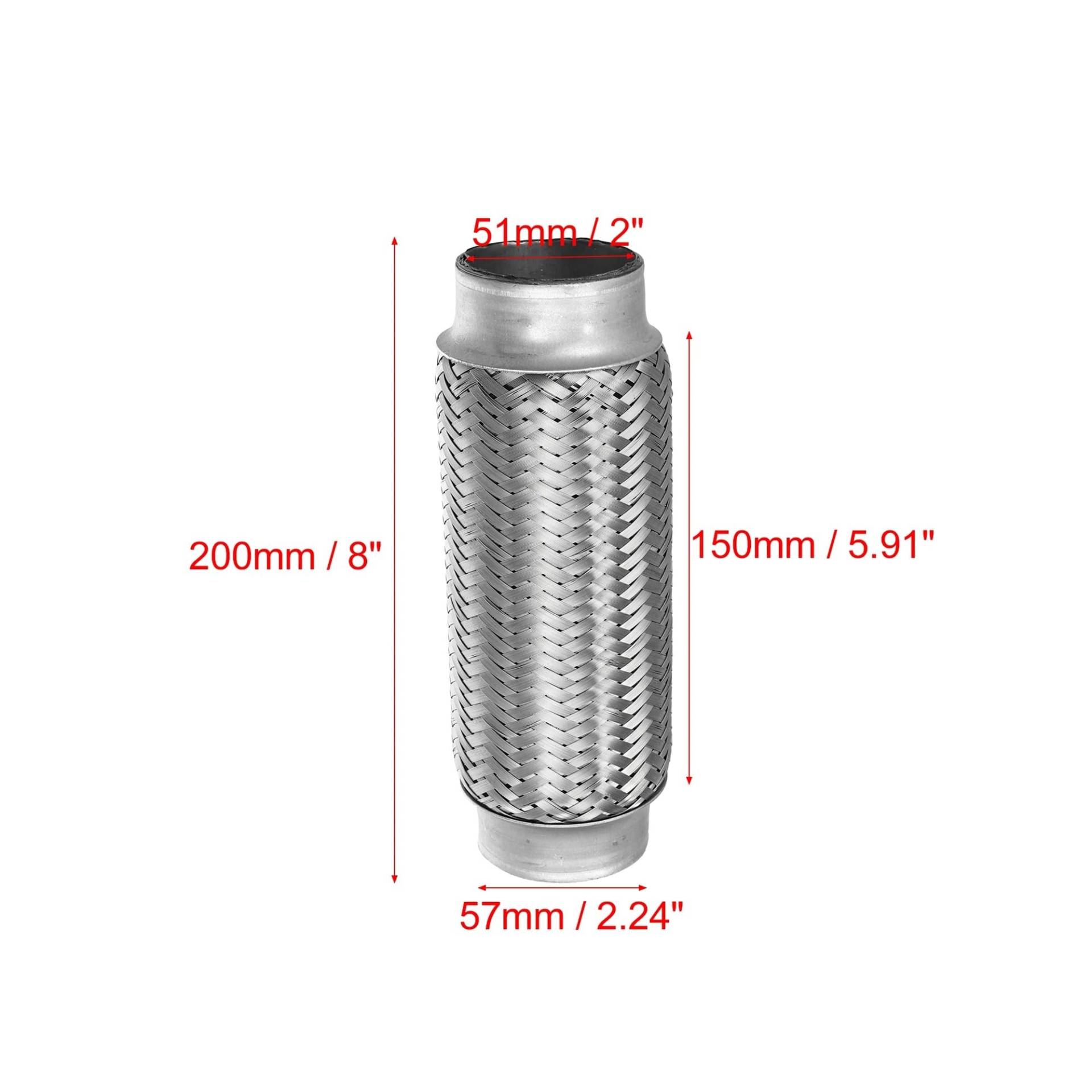 X Autohaux 51mm 58mm 65mm 76mm Edelstahl Auto Schalldämpfer Auspuff Flexible Rohr Schläuche Universal Auspuff joint Universal Teile(51x150x200mm) von SAPIIKEF