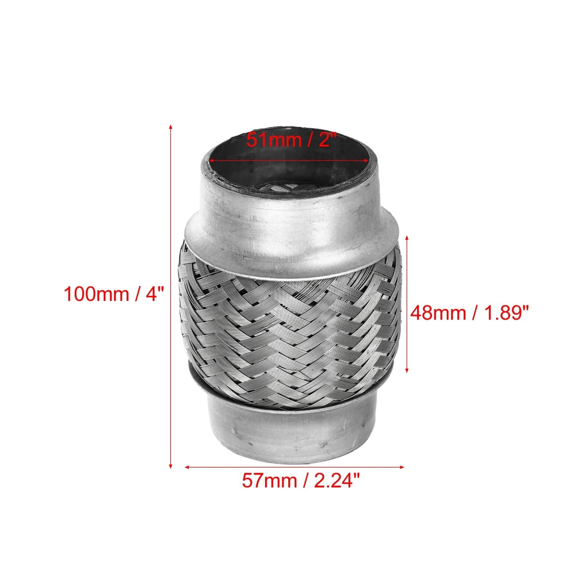 X Autohaux 51mm 58mm 65mm 76mm Edelstahl Auto Schalldämpfer Auspuff Flexible Rohr Schläuche Universal Auspuff joint Universal Teile(51x48x100mm) von SAPIIKEF