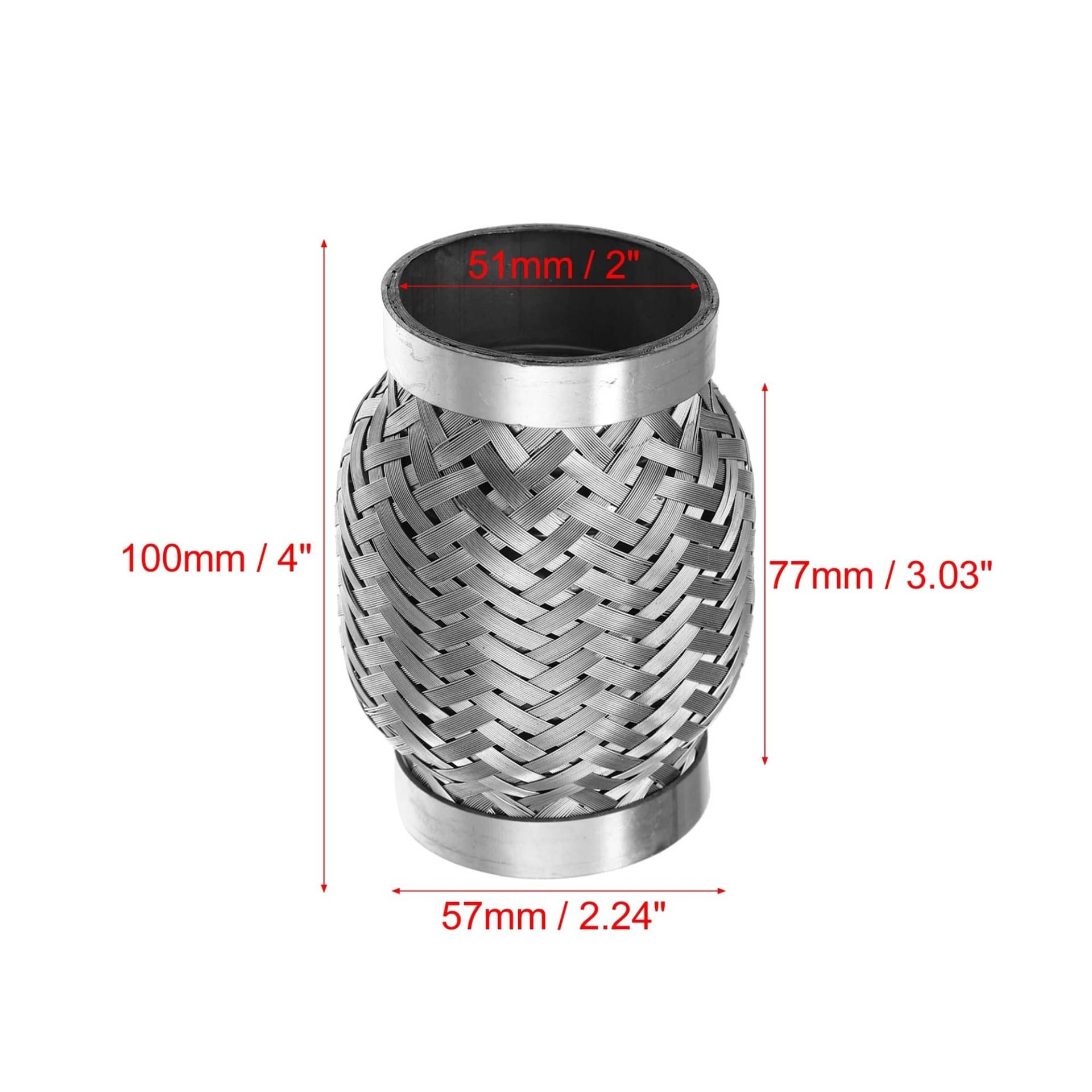 X Autohaux 51mm 58mm 65mm 76mm Edelstahl Auto Schalldämpfer Auspuff Flexible Rohr Schläuche Universal Auspuff joint Universal Teile(51x77x100mm) von SAPIIKEF