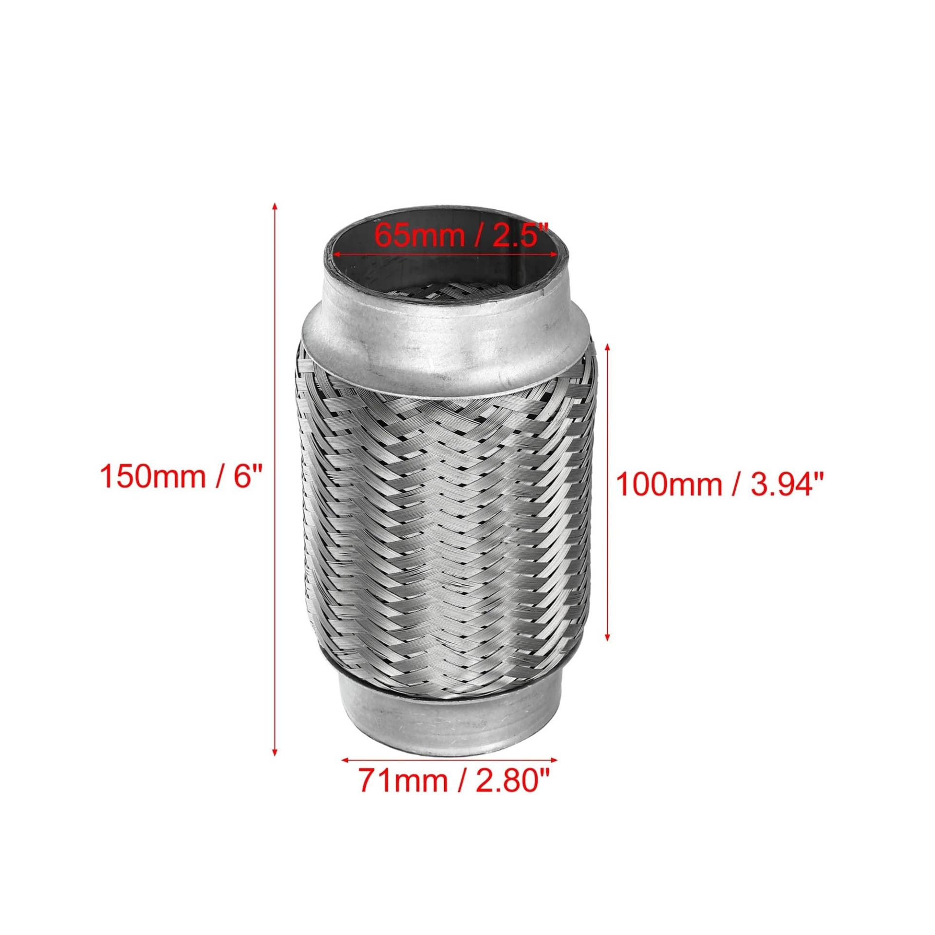 X Autohaux 51mm 58mm 65mm 76mm Edelstahl Auto Schalldämpfer Auspuff Flexible Rohr Schläuche Universal Auspuff joint Universal Teile(65x100x150mm) von SAPIIKEF
