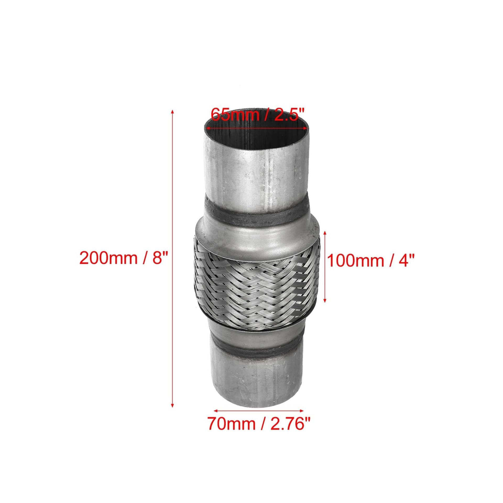 X Autohaux 51mm 58mm 65mm 76mm Edelstahl Auto Schalldämpfer Auspuff Flexible Rohr Schläuche Universal Auspuff joint Universal Teile(65x100x200mm) von SAPIIKEF
