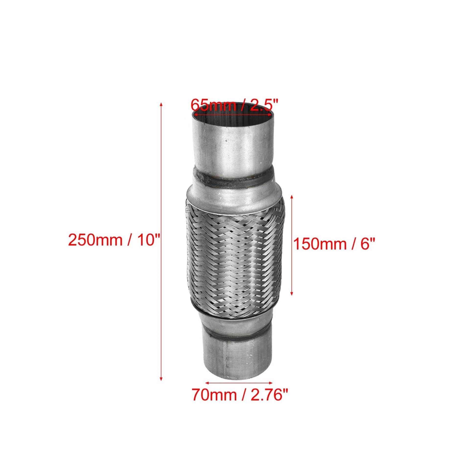 X Autohaux 51mm 58mm 65mm 76mm Edelstahl Auto Schalldämpfer Auspuff Flexible Rohr Schläuche Universal Auspuff joint Universal Teile(65x150x250mm) von SAPIIKEF