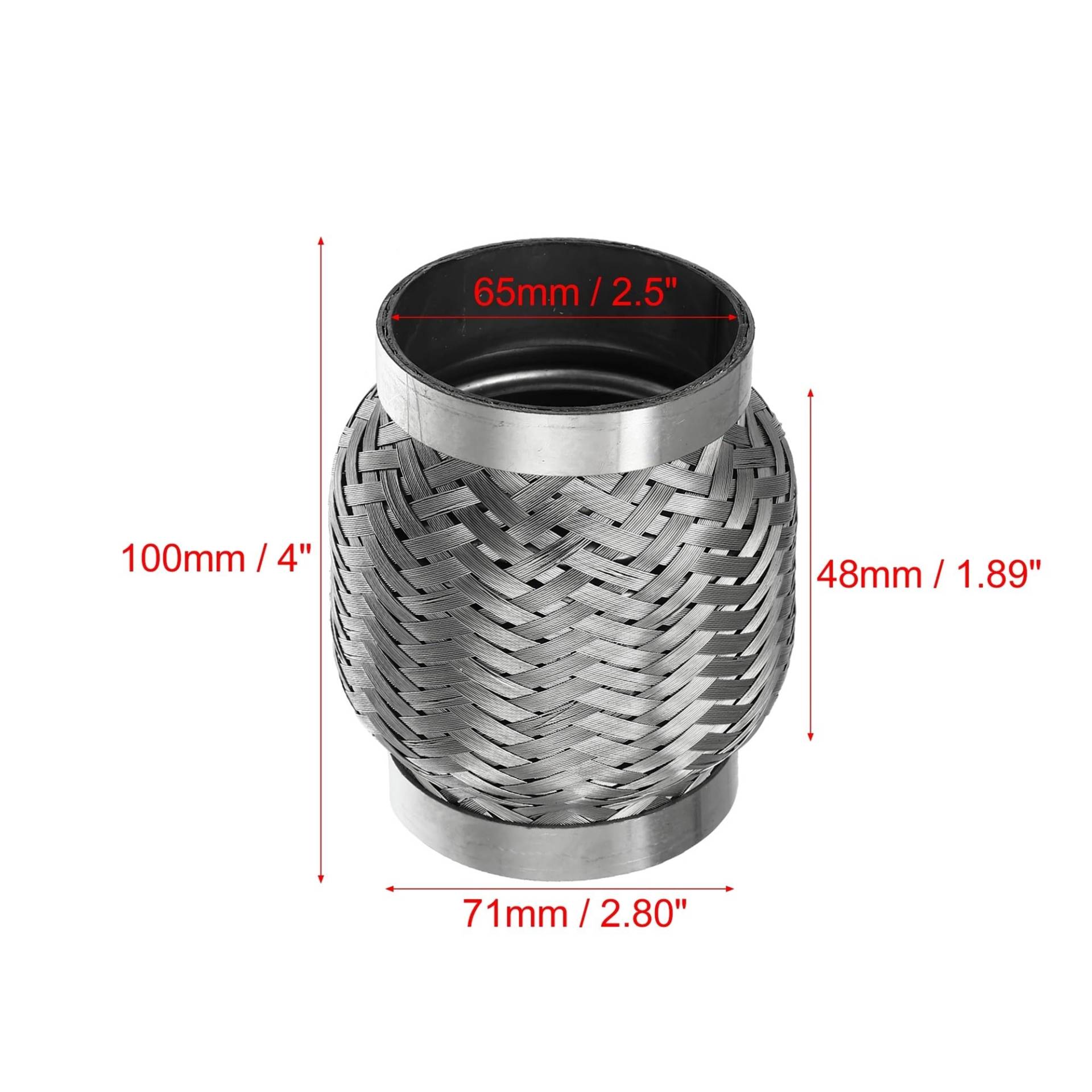 X Autohaux 51mm 58mm 65mm 76mm Edelstahl Auto Schalldämpfer Auspuff Flexible Rohr Schläuche Universal Auspuff joint Universal Teile(65x48x100mm) von SAPIIKEF