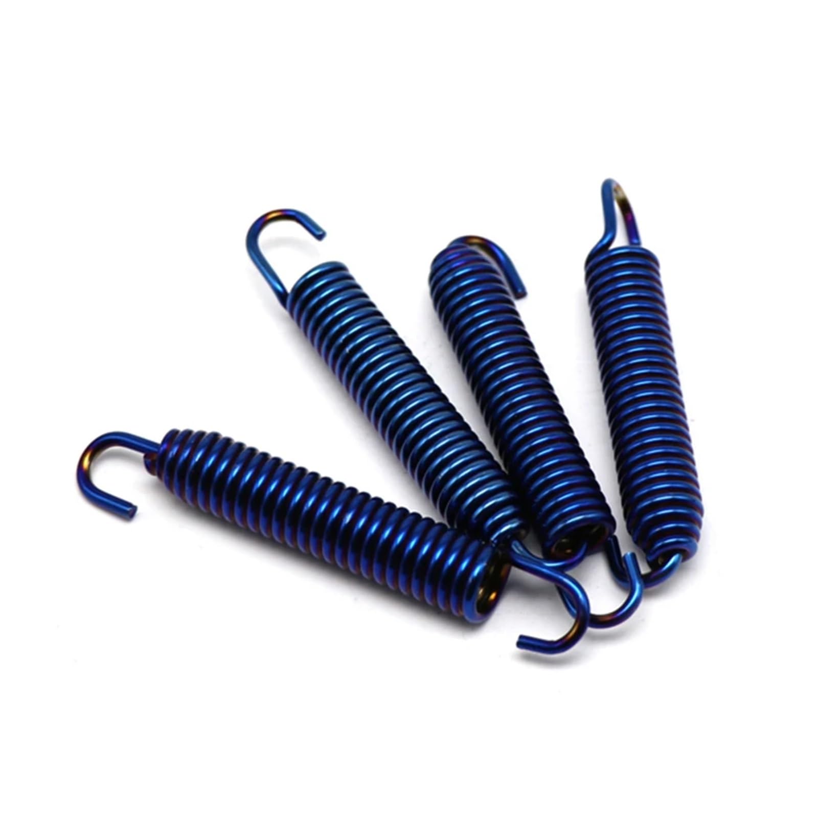 ZSDTRP 4 stücke 75mm Motorrad Edelstahl Auspuffrohr Schalldämpfer Quellen Universal Versenkbare Feder Haken(Blue) von SAPIIKEF