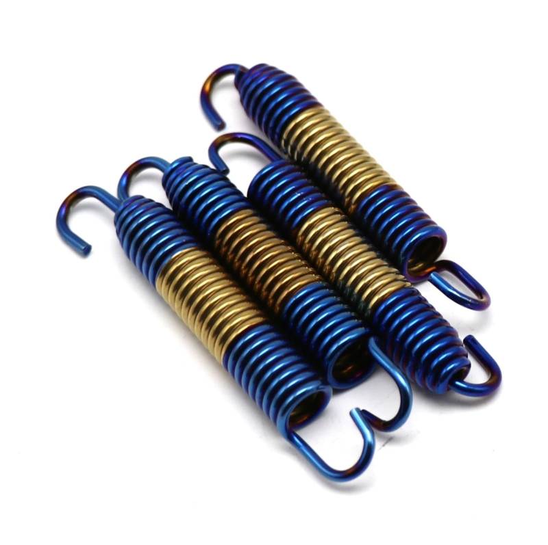 ZSDTRP 4 stücke 75mm Motorrad Edelstahl Auspuffrohr Schalldämpfer Quellen Universal Versenkbare Feder Haken(Multicolour) von SAPIIKEF
