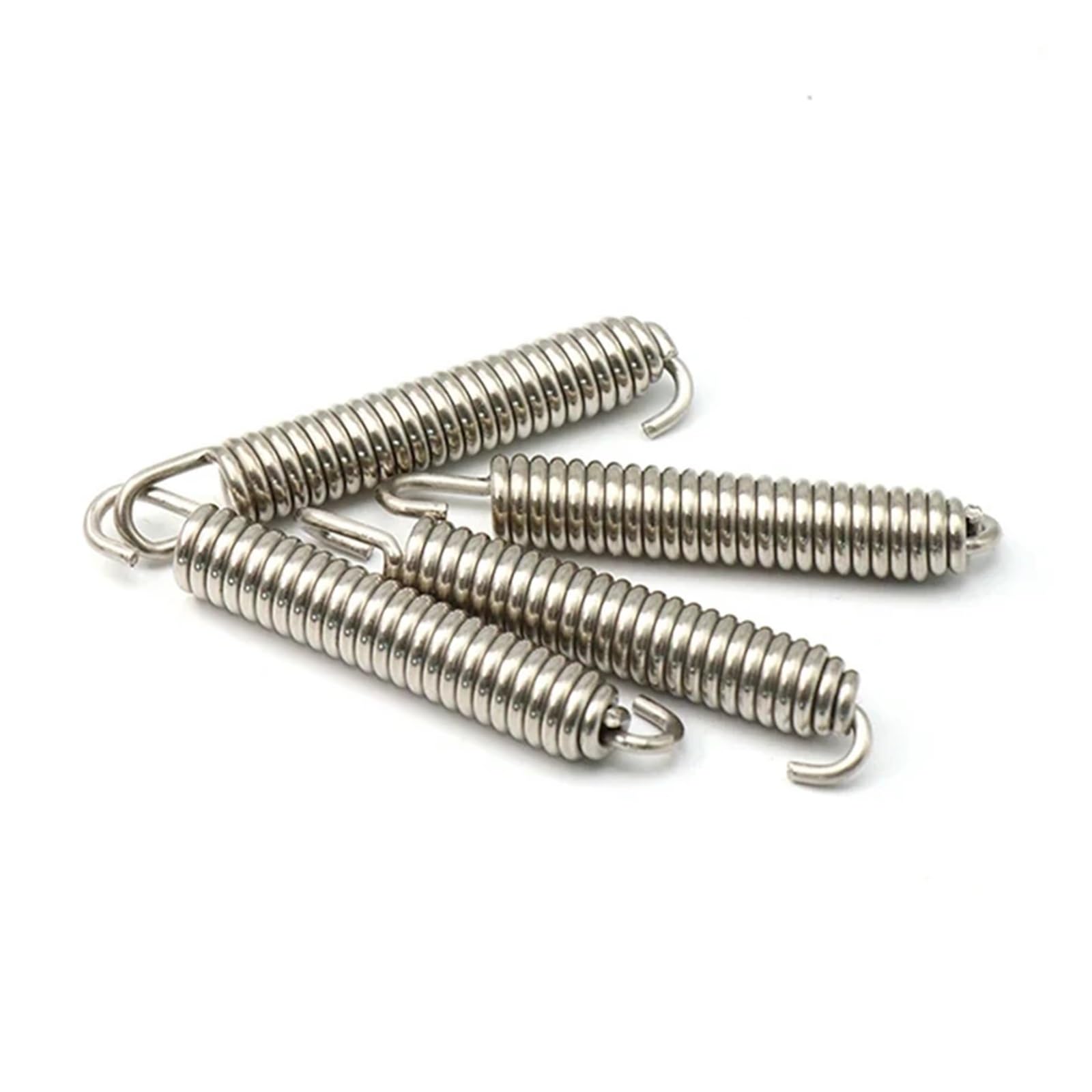 ZSDTRP 4 stücke 75mm Motorrad Edelstahl Auspuffrohr Schalldämpfer Quellen Universal Versenkbare Feder Haken(Silver) von SAPIIKEF