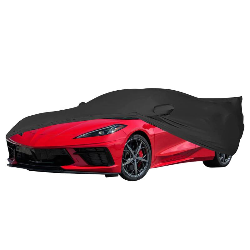 Autoabdeckung Indoor Kompatibel mit 2020 2021 2022 Corvette C8 Stingray, Z06, Z51 Corvetten, Stretch Satin Staubdichter Schutz Ultimate Custom Full Car Cover für Underground Garage, Auto Show von SAPUBK