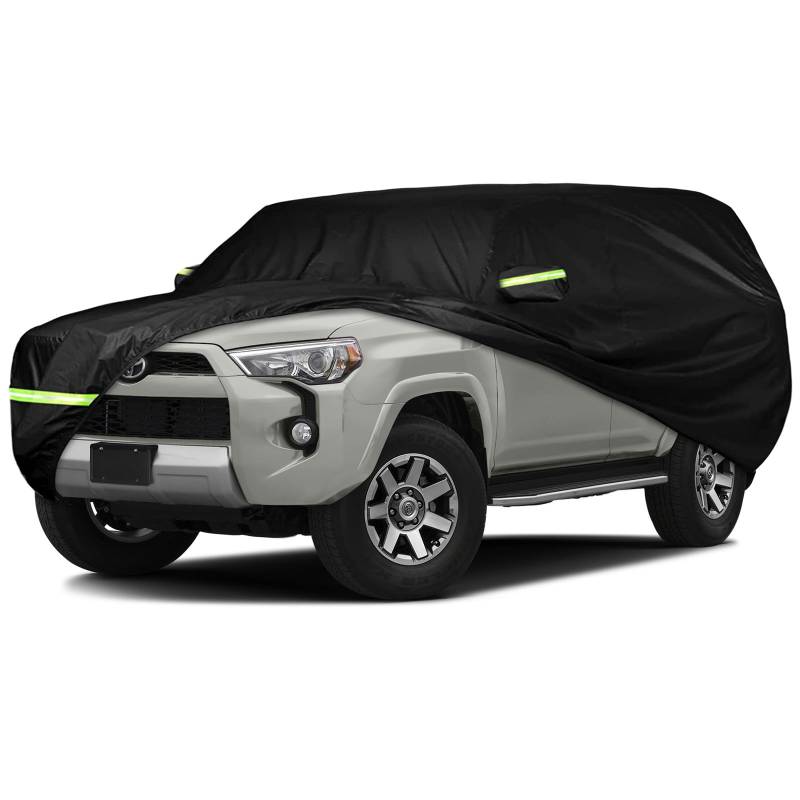 Autoabdeckung kompatibel mit Toyota 4Runner 2002–2020 2021 2022, 6-lagig, strapazierfähig, wasserdicht, staubdicht, Schwarze Autoabdeckung von SAPUBK