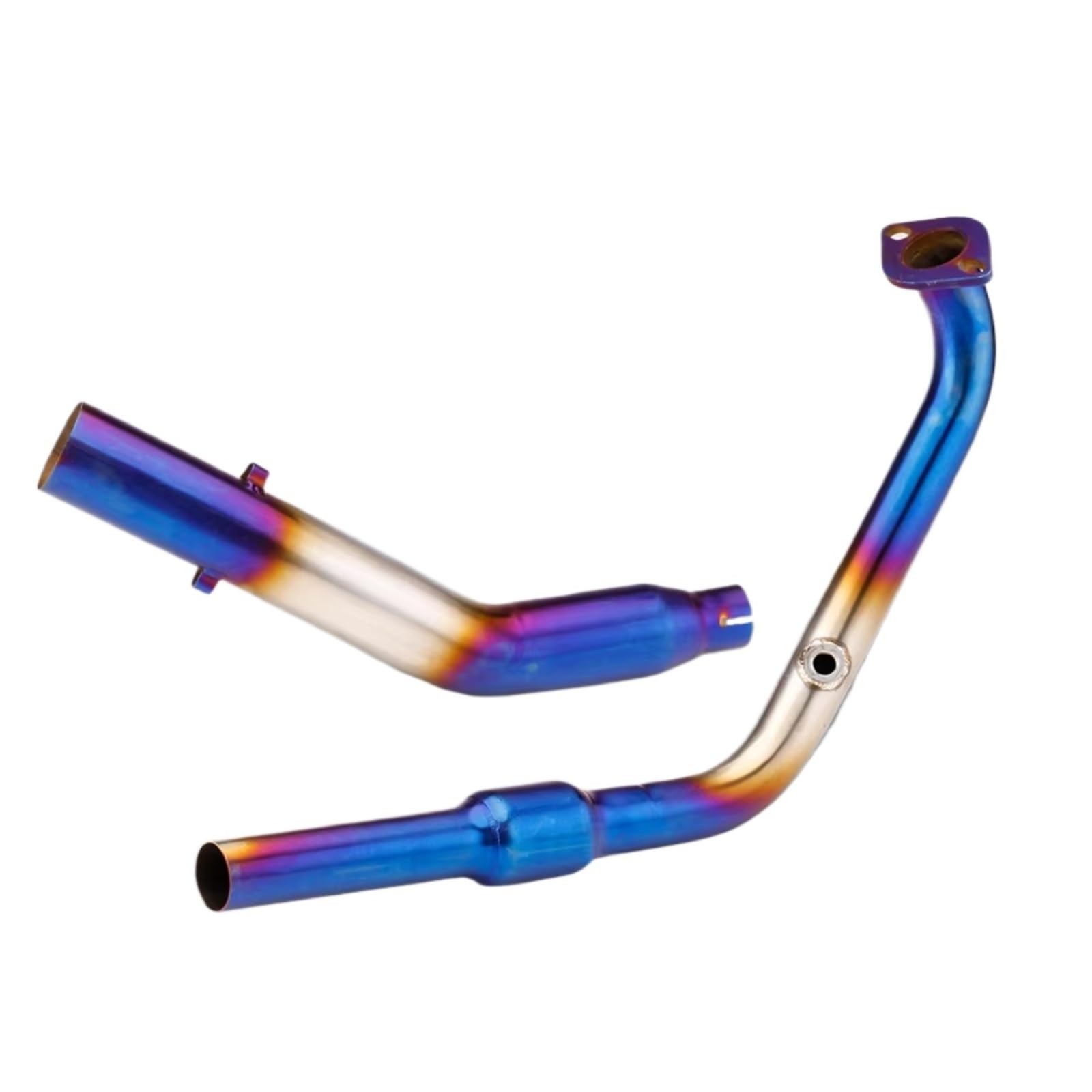 Motorrad Slip-On Auspuff Kompatibel Mit Yamaha Für YZF-R15 R125 V3 V4 MT-15 2018–2023 Motorrad-Auspuffrohr Für Escape Slip On Front Middle Link Pipe Passend Für 51 Mm Schalldämpfer(Multi-colored) von SAQIYEU