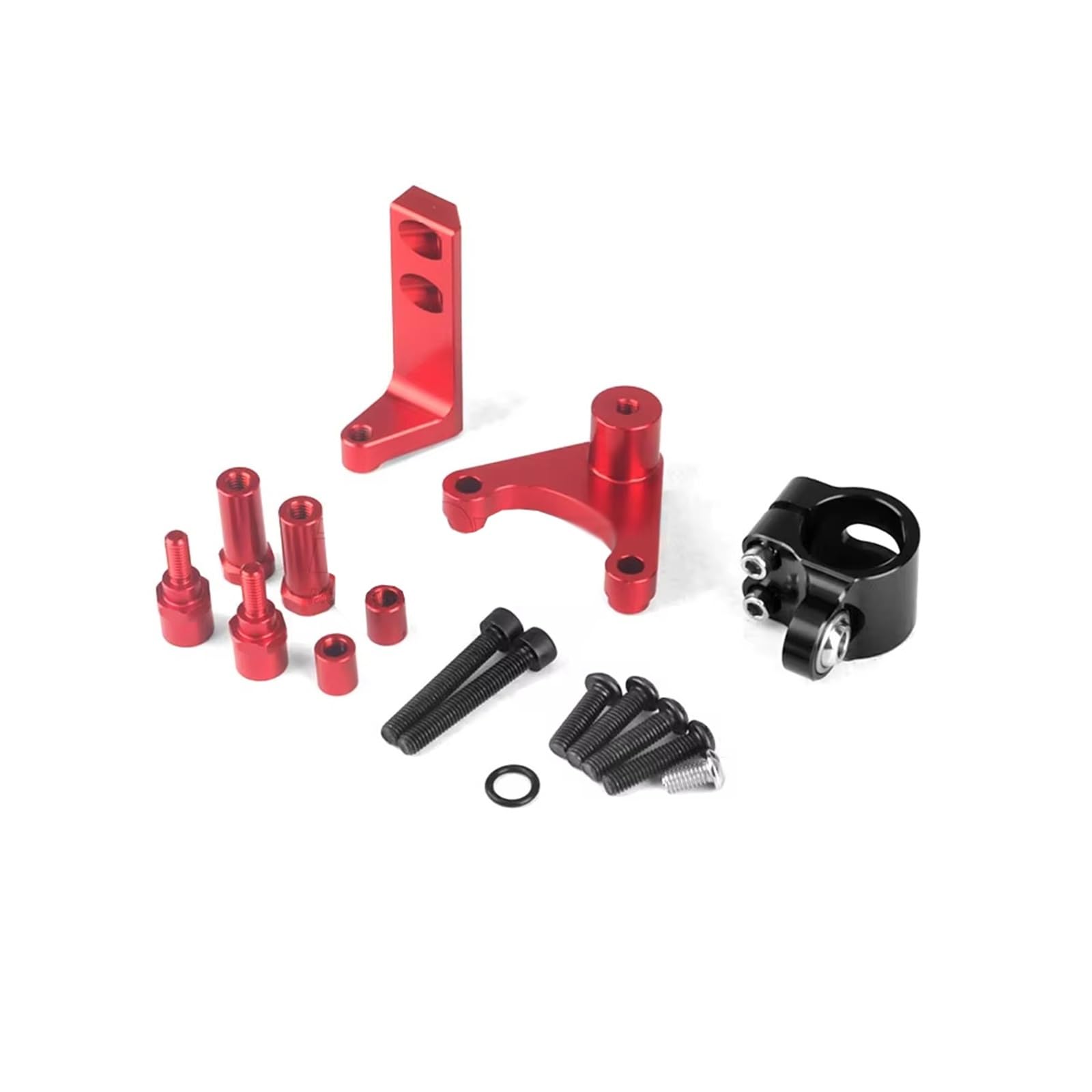 SAQIYEU Einstellbare Lenkungsdämpfer Kompatibel Mit Ducati Für Hypermotard 950 SP Motorrad-Lenkungsdämpfer, Der Moto-Lenkungsdämpfer, Stoßdämpfer, Motorrad-Absorber-Stabilisator(Red,A) von SAQIYEU
