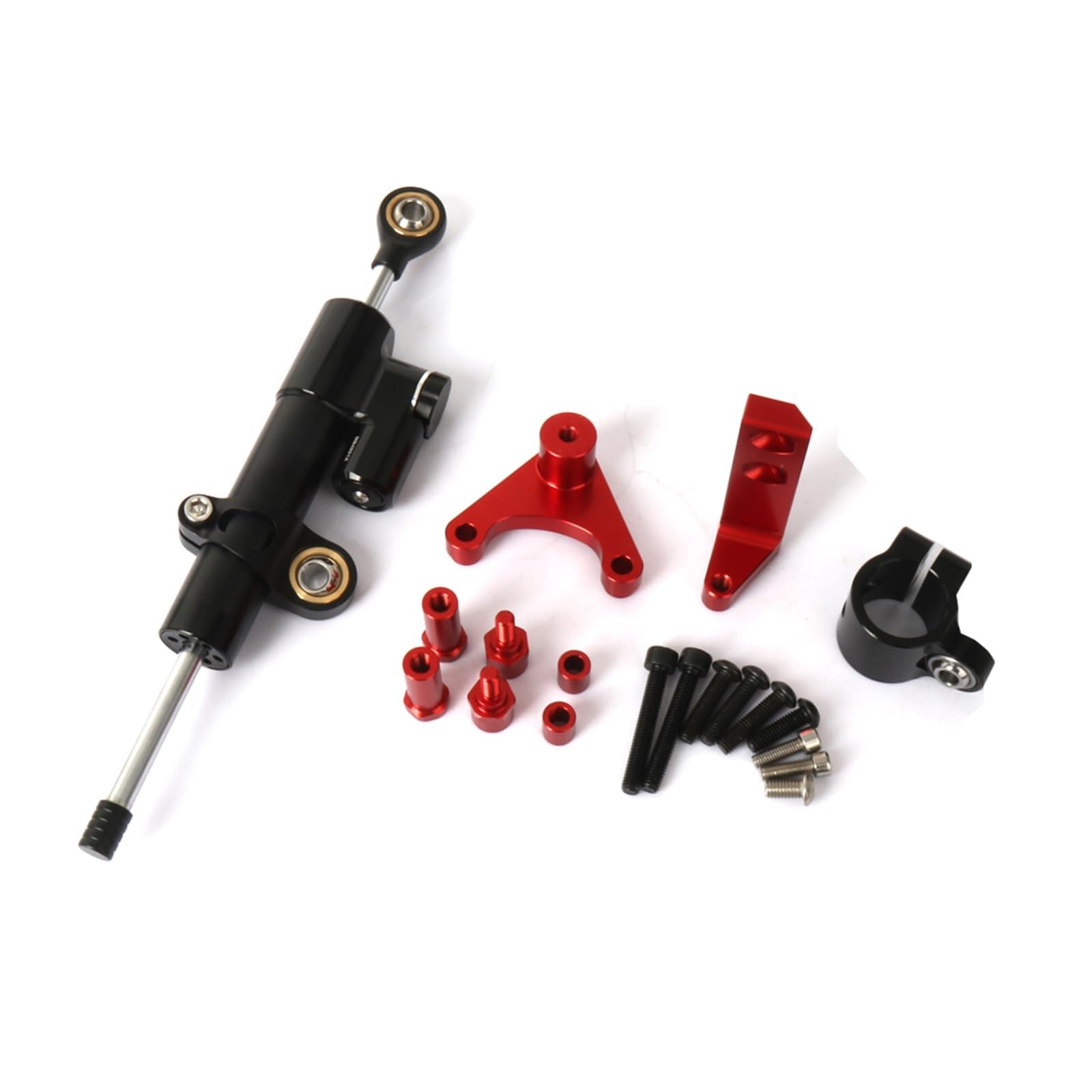 SAQIYEU Einstellbare Lenkungsdämpfer Kompatibel Mit Ducati Für Hypermotard 950 SP Motorrad-Lenkungsdämpfer, Der Moto-Lenkungsdämpfer, Stoßdämpfer, Motorrad-Absorber-Stabilisator(Red,F) von SAQIYEU