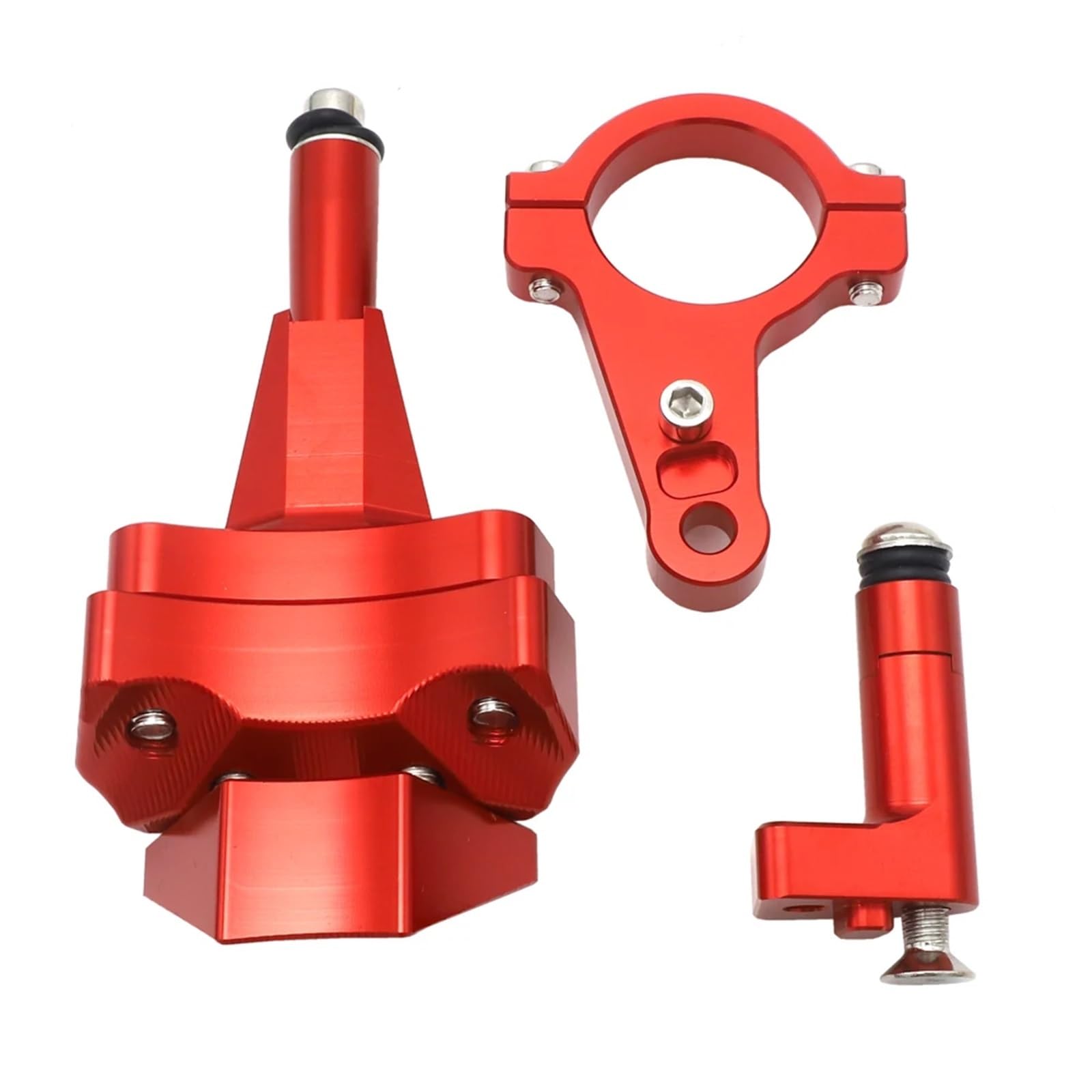 SAQIYEU Einstellbare Lenkungsdämpfer Kompatibel Mit Für Ninja 400 2018 2019 Motorrad-Lenkungsdämpferhalterung Stabilisator Stabilisatorsteuerung Moto Lenkungsdämpfer Stoßdämpfer(Red,A) von SAQIYEU