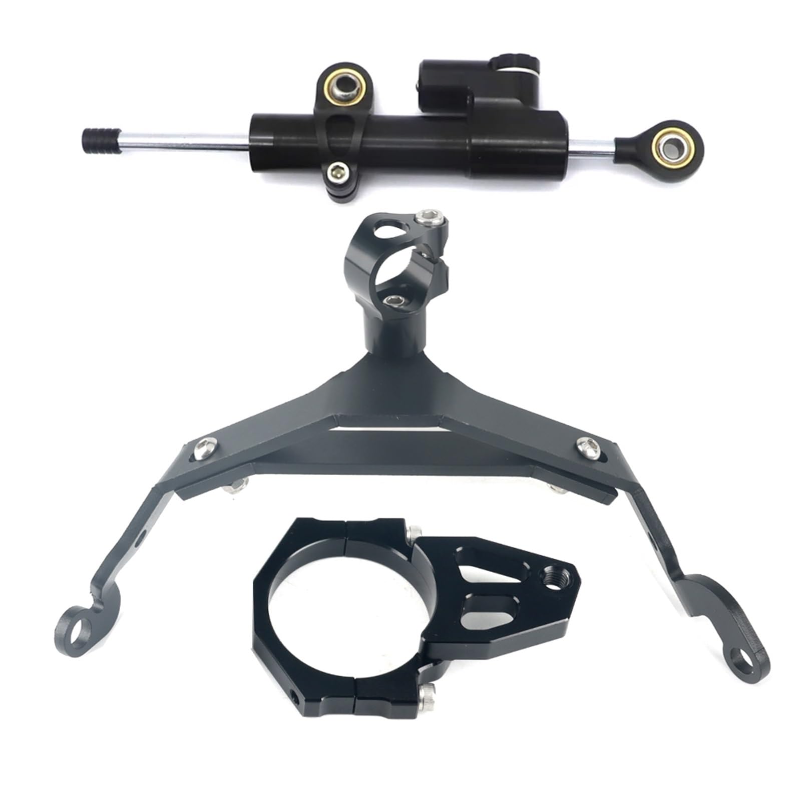 SAQIYEU Einstellbare Lenkungsdämpfer Kompatibel Mit Für Z900RS 2018-2022 Motorrad-Stoßdämpfer Anti-Rotation Lenkung Stoßdämpfer Halterung Dämpfer Stabilisator(Black,B) von SAQIYEU