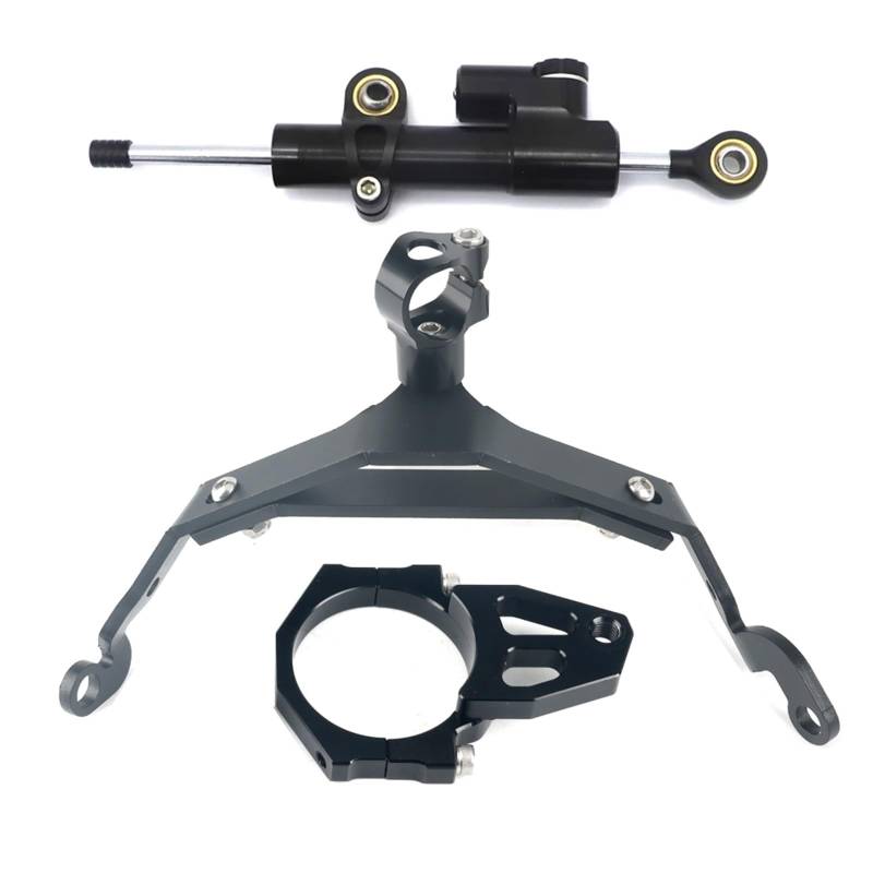 SAQIYEU Einstellbare Lenkungsdämpfer Kompatibel Mit Für Z900RS 2018-2022 Motorrad-Stoßdämpfer Anti-Rotation Lenkung Stoßdämpfer Halterung Dämpfer Stabilisator(Black,B) von SAQIYEU