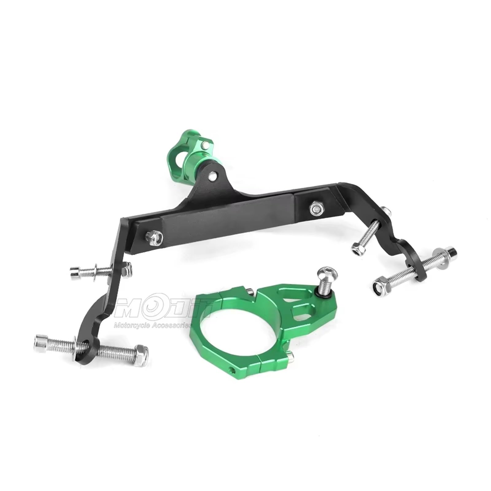 SAQIYEU Einstellbare Lenkungsdämpfer Kompatibel Mit Für Z900RS 2018-2024 Motorrad Lenkungsdämpfer Halterung Stabilisator Montage Kit Moto Lenkungsdämpfer Stoßdämpfer(Green,A) von SAQIYEU