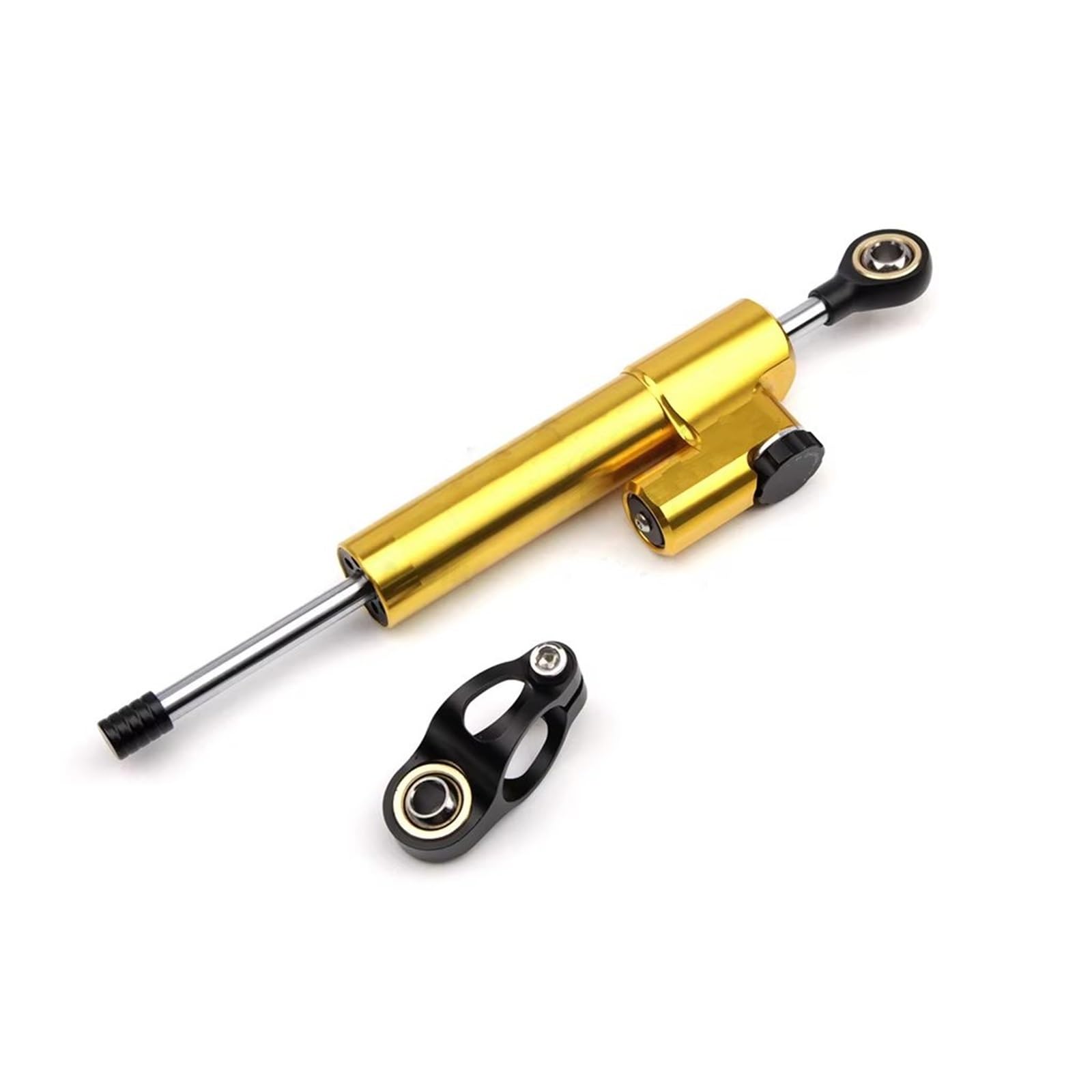 SAQIYEU Einstellbare Lenkungsdämpfer Kompatibel Mit Pcx160 Moto Lenkungsdämpfer Stoßdämpfer Motorradzubehör Dämpferhalterung Motorrad 256mm Lenkungsdämpfer(Yellow) von SAQIYEU
