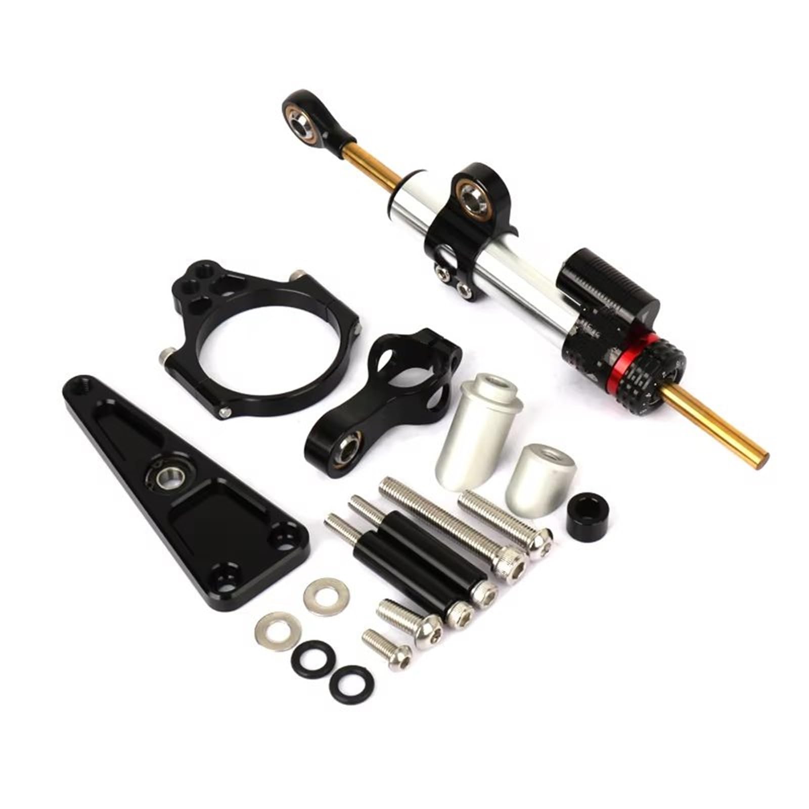 SAQIYEU Einstellbare Lenkungsdämpfer Kompatibel Mit X-ADV750 2017-2022 Fiber Carbon Lenkungsdämpfer Stabilisator Motorrad Halterung Support Kit Moto Lenkungsdämpfer Stoßdämpfer(Black,C) von SAQIYEU