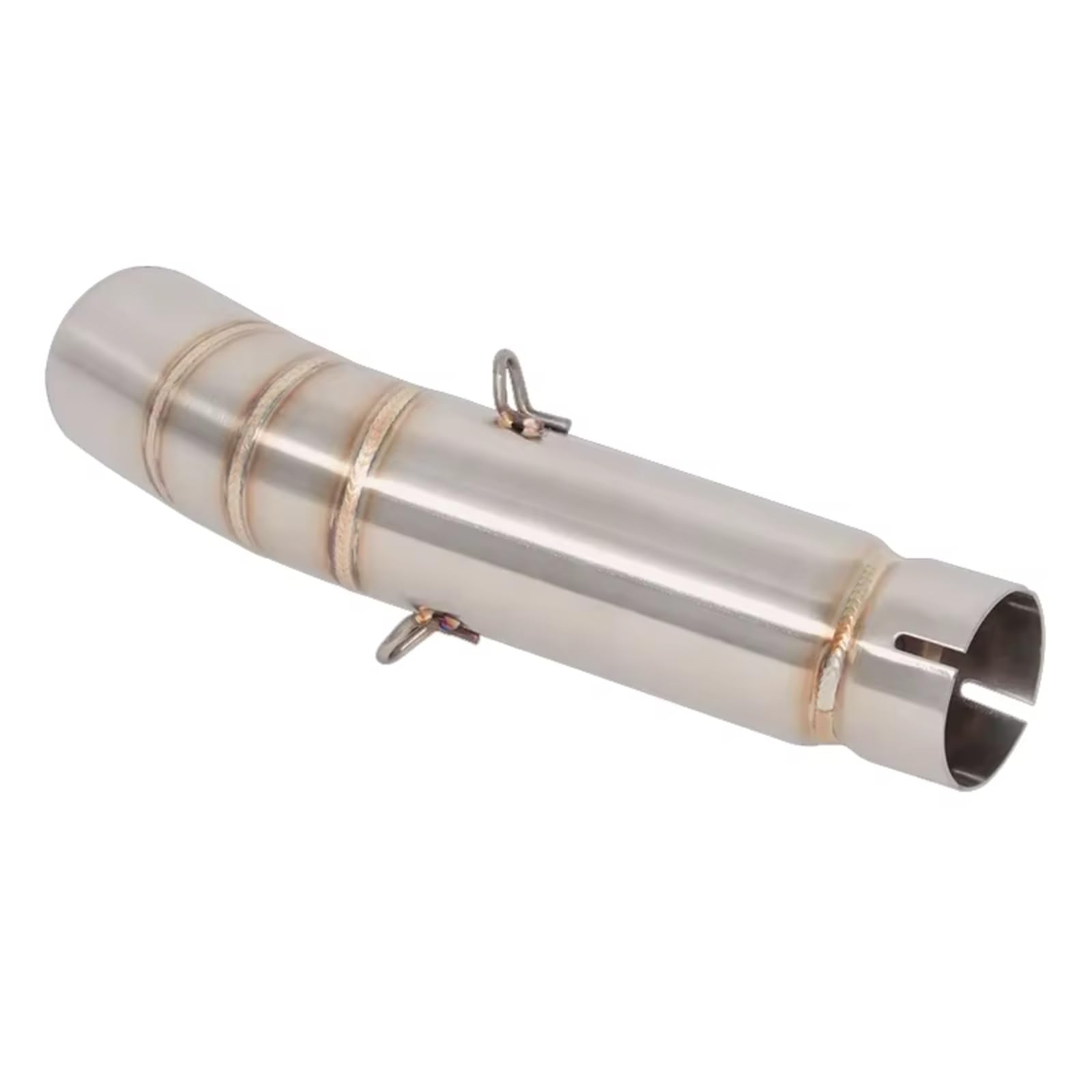 SAQIYEU Motorrad Slip-On Auspuff Für CB500X Für CB500F Für CBR500 Für CBR500R 2013-2019 Motorradauspuff Für Fluchtsysteme Mittelverbindungsrohranschluss Schalldämpfer(Silver) von SAQIYEU