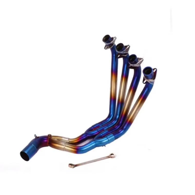 SAQIYEU Motorrad Slip-On Auspuff Für CB650R CB650F CBR650R CBR650F 2014-2022 Motorradauspuff Modifiziert Für Connect 51MM Für Escape Moto Front Middle Link Pipe(Multi-Colored) von SAQIYEU