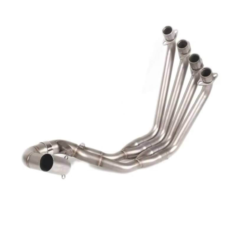 SAQIYEU Motorrad Slip-On Auspuff Für CBR650R CBR650F CB650F CB650R 2014 2015 2016 2017 2018 2019 2020 2021 Motorrad Auspuffrohr Modifizierte Front Link Rohr Slip Auf(Silver) von SAQIYEU