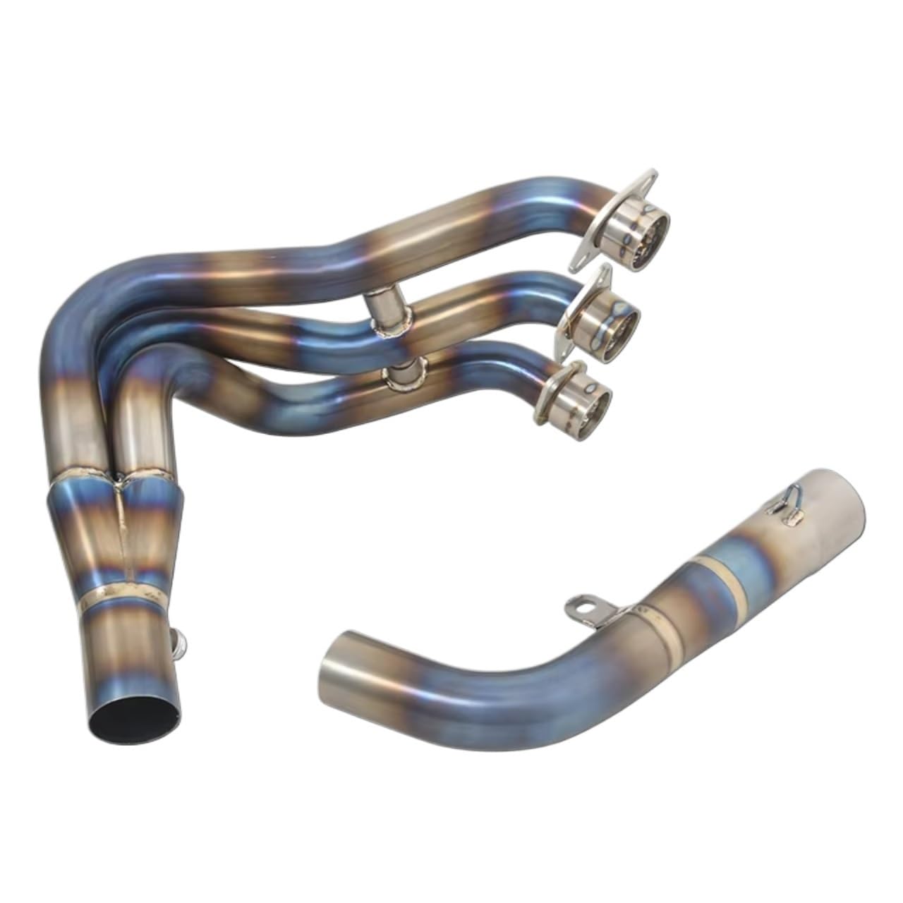 SAQIYEU Motorrad Slip-On Auspuff Für Daytona 675R 2006-2012 Front Link Pipe Motorrad-Auspuffanlagen Für Escape Mod Schalldämpfer Motorrad-Auspuffadapter(Multi-Colored) von SAQIYEU