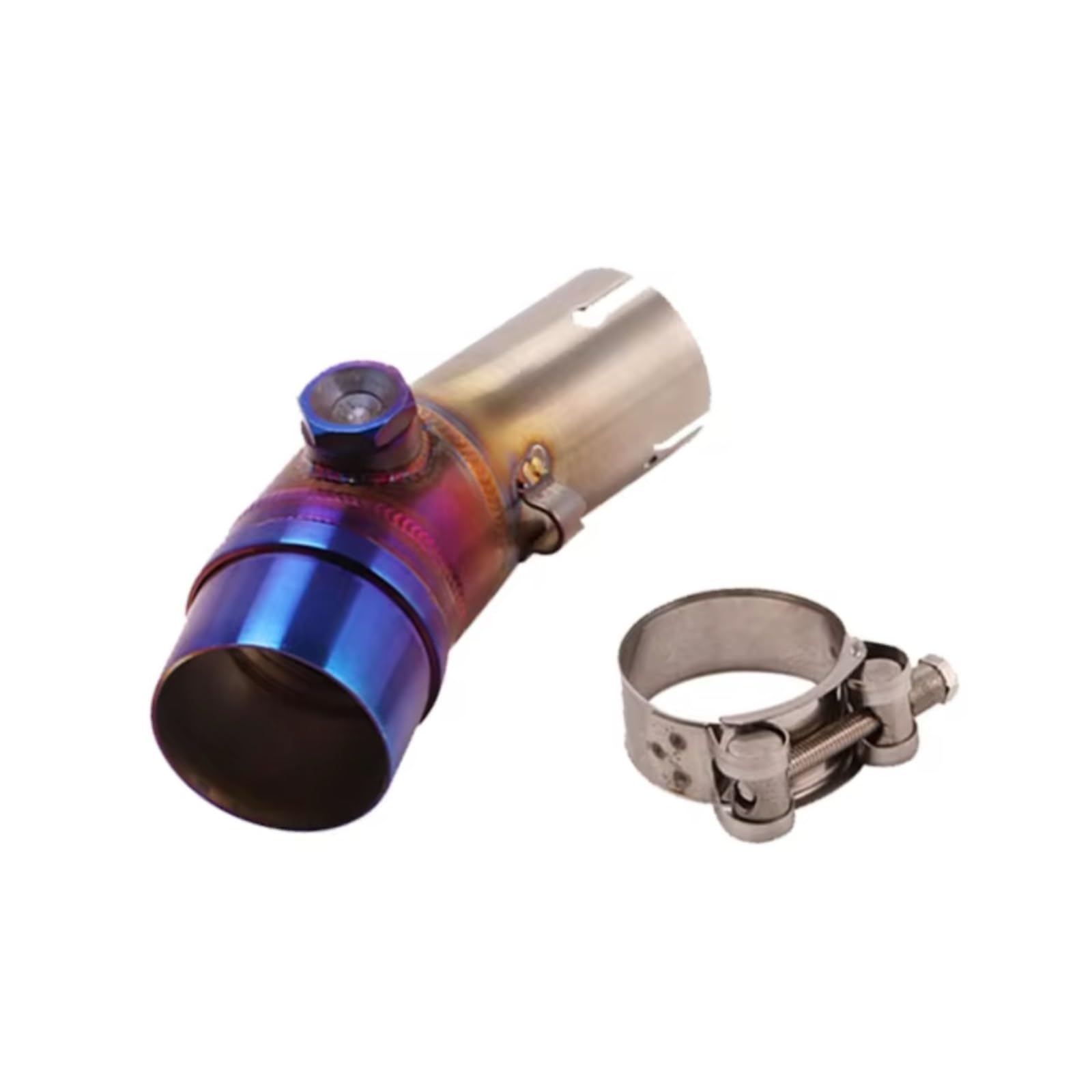 SAQIYEU Motorrad Slip-On Auspuff Für ER6N 2012-2016 Motorrad-Auspuffrohr-Schalldämpfer Für Escape-Anschluss Mittelverbindungsrohr Motorrad-Auspuff-Verbindungsrohr-Adapter-Anschluss(Multi-Colored) von SAQIYEU