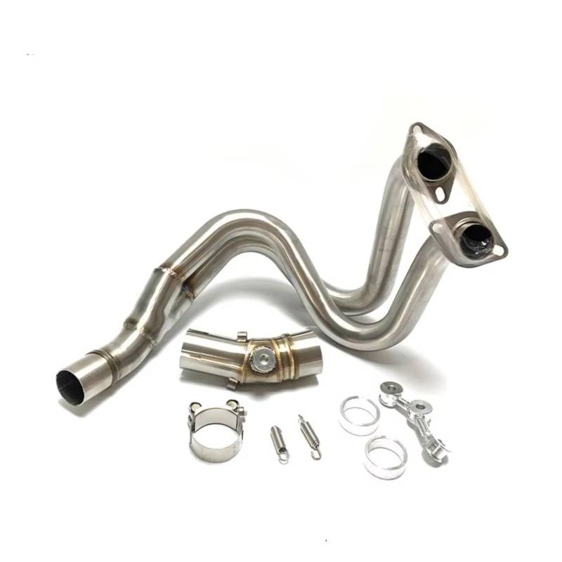 SAQIYEU Motorrad Slip-On Auspuff Für ER6N ER6F Z650 2012 2013 2014 2015 2016 2017 2018 Motorradauspuff Komplettsystem Modifiziertes Motorrad Crossover Vorne Mittelrohr von SAQIYEU