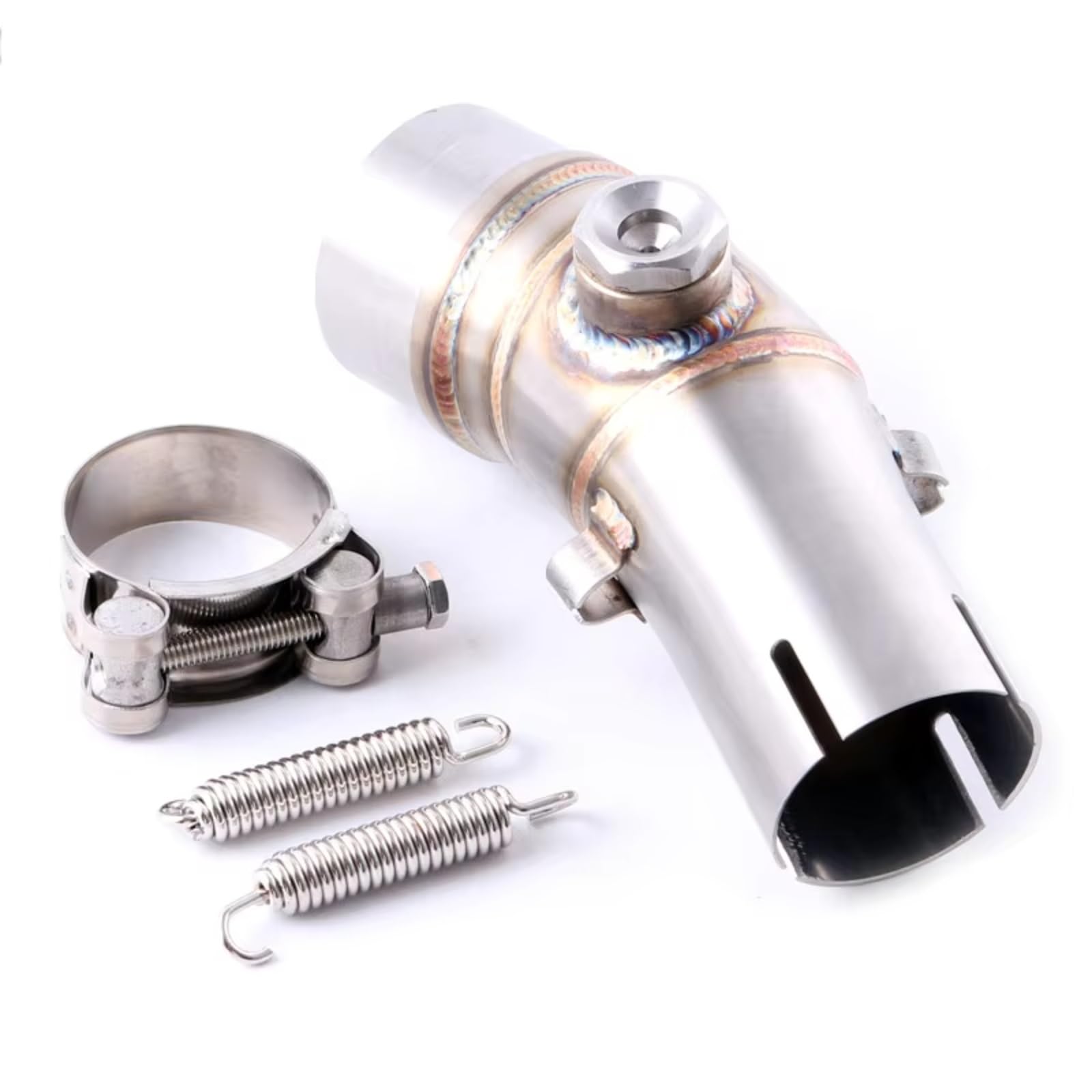 SAQIYEU Motorrad Slip-On Auspuff Für Er6n Er6f 2012-2016 Für Ninja 650r Z650 2017-2020 Motorradauspuff Vollsystem Schalldämpfer Motorradauspuffadapter von SAQIYEU