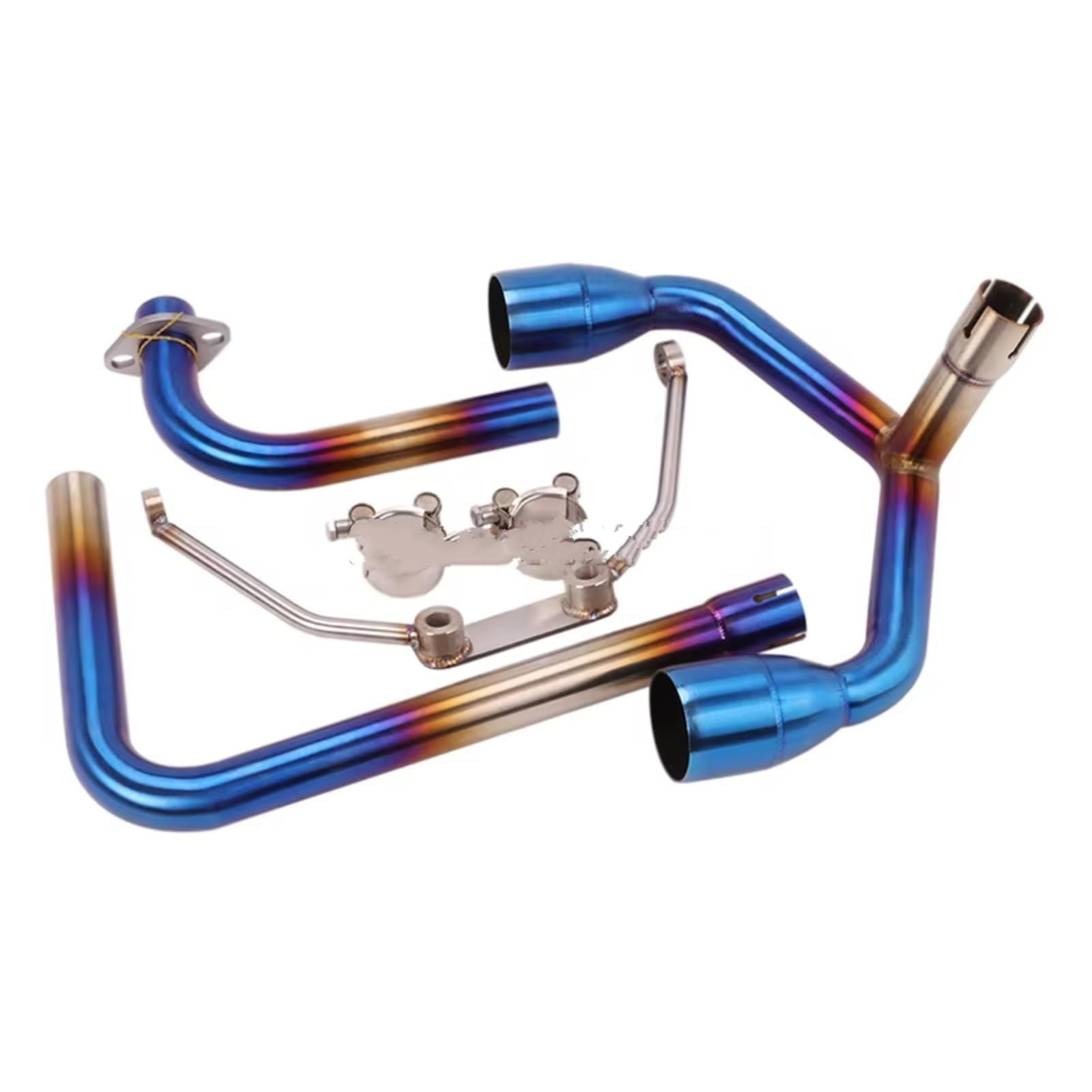 SAQIYEU Motorrad Slip-On Auspuff Für MSX125 Motorrad Doppelauspuff Für Escape Moto Tube Modifizierter Schalldämpfer Frontanschluss Mittelverbindungsrohr Motorrad Auspuffrohradapter(Multi-Colored) von SAQIYEU