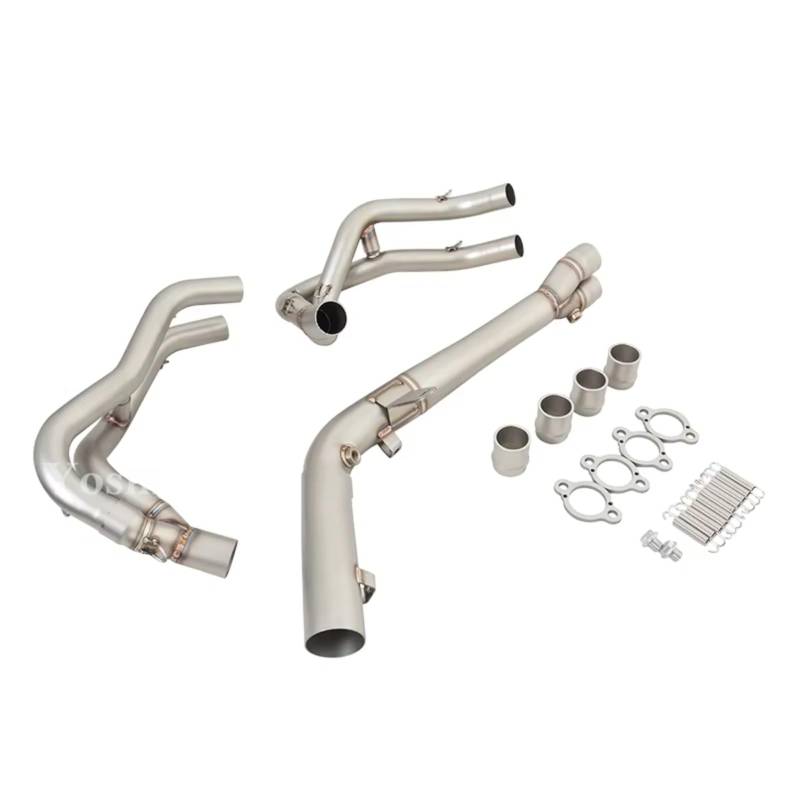 SAQIYEU Motorrad Slip-On Auspuff Für Ninja Für ZX4R Für ZX4RR SE SR 2023 Motorradauspuff Für Escape Modify Front Link Pipe Für Connect Motorrad-Auspuffendschalldämpfer von SAQIYEU