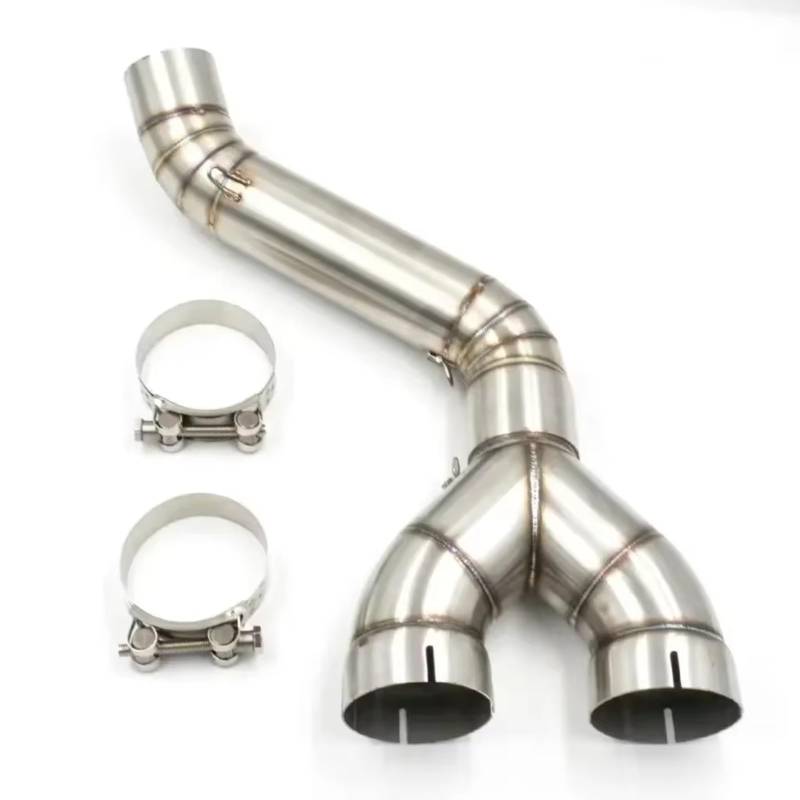 SAQIYEU Motorrad Slip-On Auspuff Für S1000RR 2010 2011 2012 2013 2014 2015 2016 2017 2018 60mm Motorrad Auspuff Mittleren Link Rohr Für Flucht Verbindung Rohr von SAQIYEU