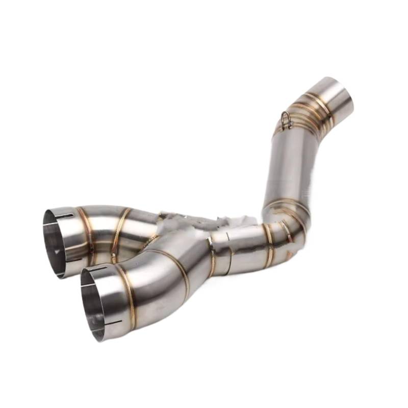 SAQIYEU Motorrad Slip-On Auspuff Für S1000RR 2010 2012 2013 2014 Motorrad-Auspuffrohr-Endrohr Slip-On-Auspuff Cat Cut Katalysator Mittelverbindungsrohr 60 Mm Rohr Fallrohr von SAQIYEU