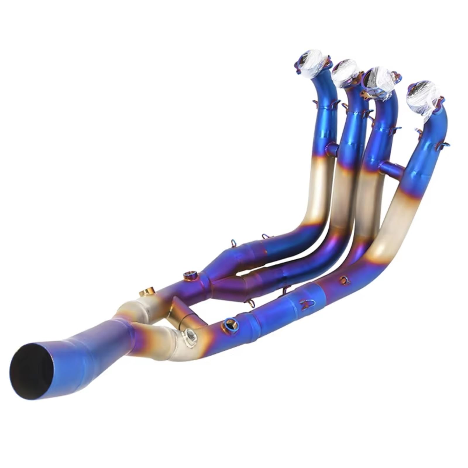 SAQIYEU Motorrad Slip-On Auspuff Für S1000RR 2019 2020 2021 2022 Für S1000R 2021 2022 Motorrad Auspuff System Vorne Link Rohr Modifizierten Schalldämpfer Flucht Moto(Multi-Colored) von SAQIYEU