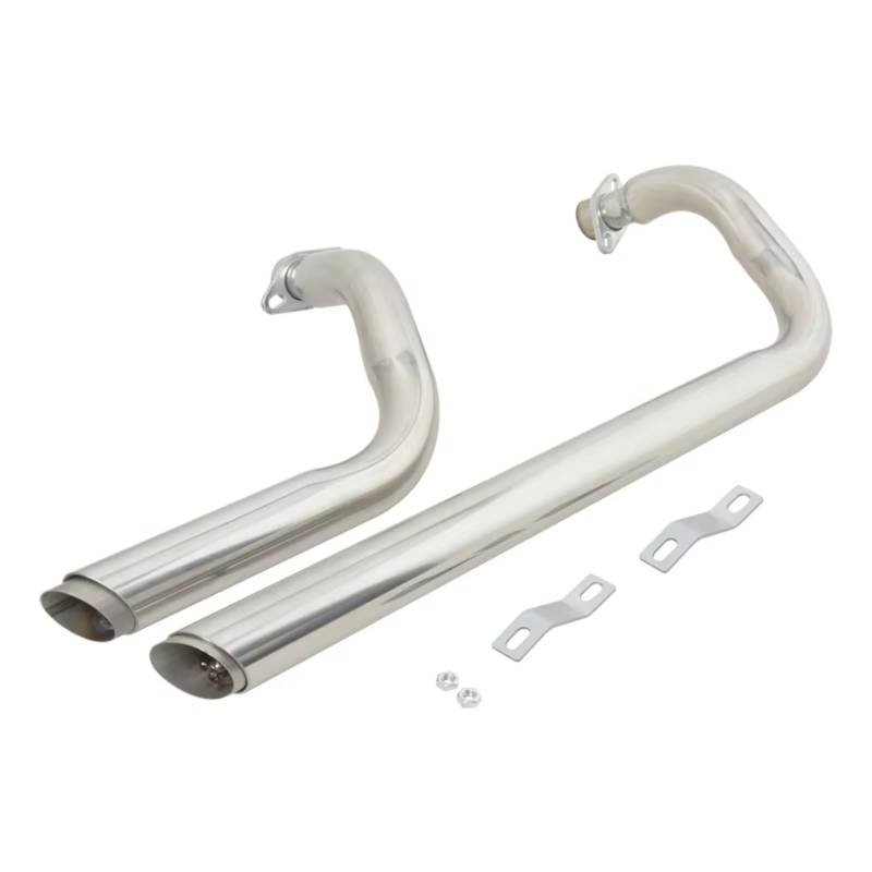 SAQIYEU Motorrad Slip-On Auspuff Für Shadow ACE 750 Für VT750 VT750C 1997-2003 Für VT750CD Für Deluxe 1998-2003 Motorrad Auspuff System Volle Rohr(Silver) von SAQIYEU