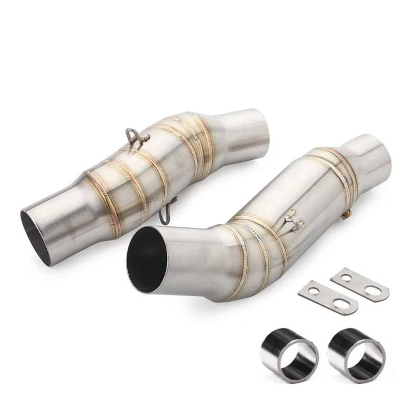 SAQIYEU Motorrad Slip-On Auspuff Für Z1000 2010-2017 Motorradauspuff Mittelrohr Auspuffschalldämpfer Für Fluchtverbindungsrohr Mit Dichtung Motorradauspuffsystem Zubehör(Silver) von SAQIYEU