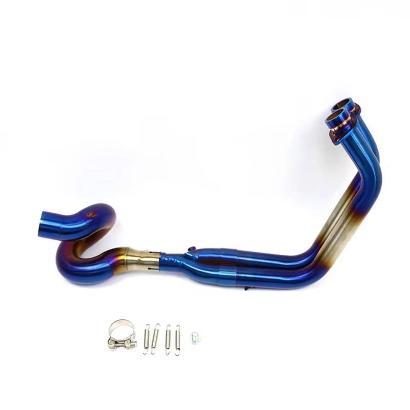 SAQIYEU Motorrad Slip-On Auspuff Für Z650 Für Ninja650 2017 2018 2019 2020 2021 51mm Motorradauspuff Vorne Verbindungsrohr Motorrad Auspuffrohr Endrohr(Multi-Colored) von SAQIYEU