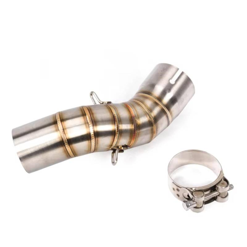 SAQIYEU Motorrad Slip-On Auspuff Für Z900 A2 Für Z900e 2017 2018 2019 2020 2021 2022 2023 Motorradauspuffanlage Für Escape Moto Modiifed Middle Link Pipe Schalldämpfer(Silver) von SAQIYEU