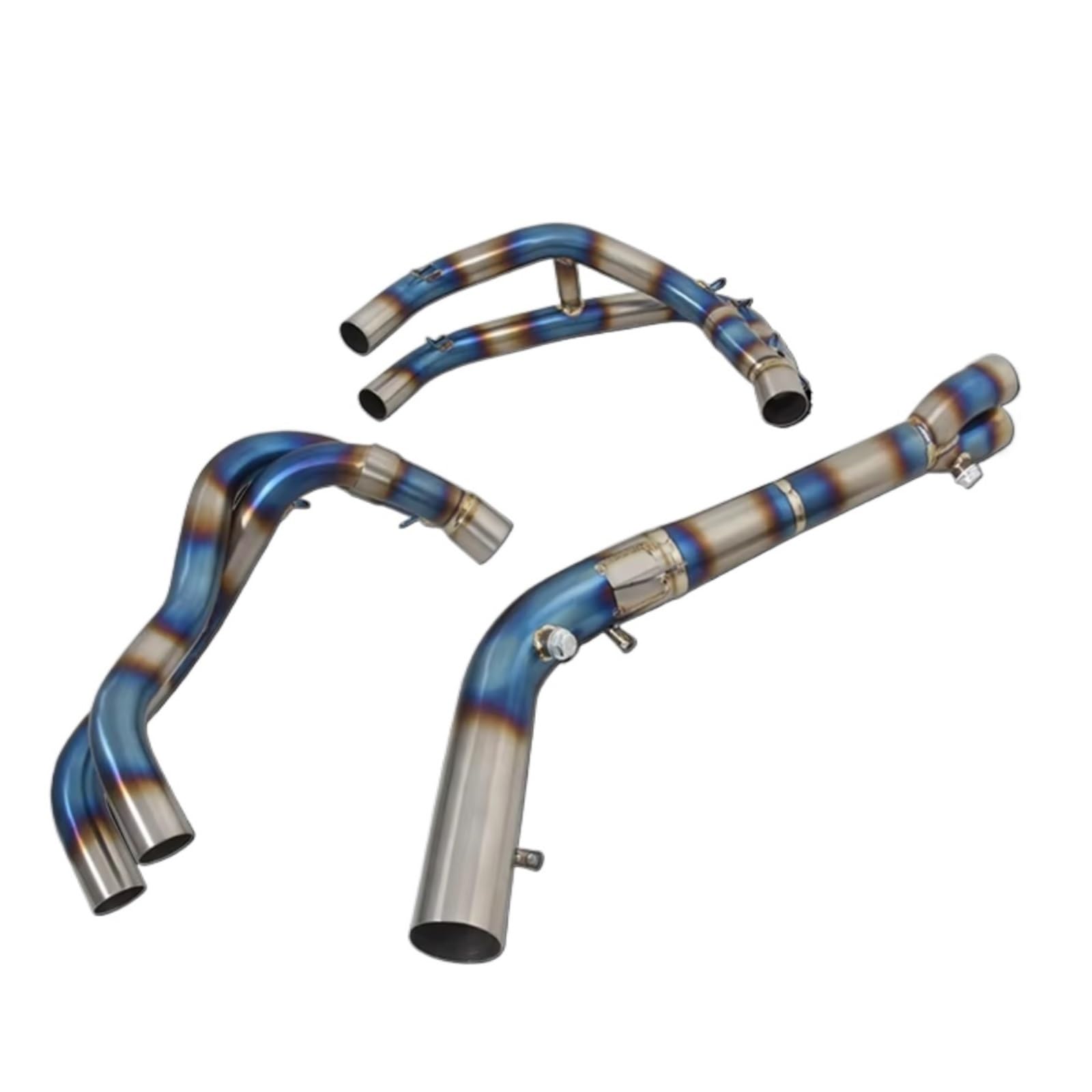 SAQIYEU Motorrad Slip-On Auspuff Für ZX4R Für ZX4RR 2023 Motorradauspuff Für Escape Modify Front Link Pipe Für Connect Schalldämpfer Motorrad Auspuffrohr Endrohr(Multi-Colored) von SAQIYEU