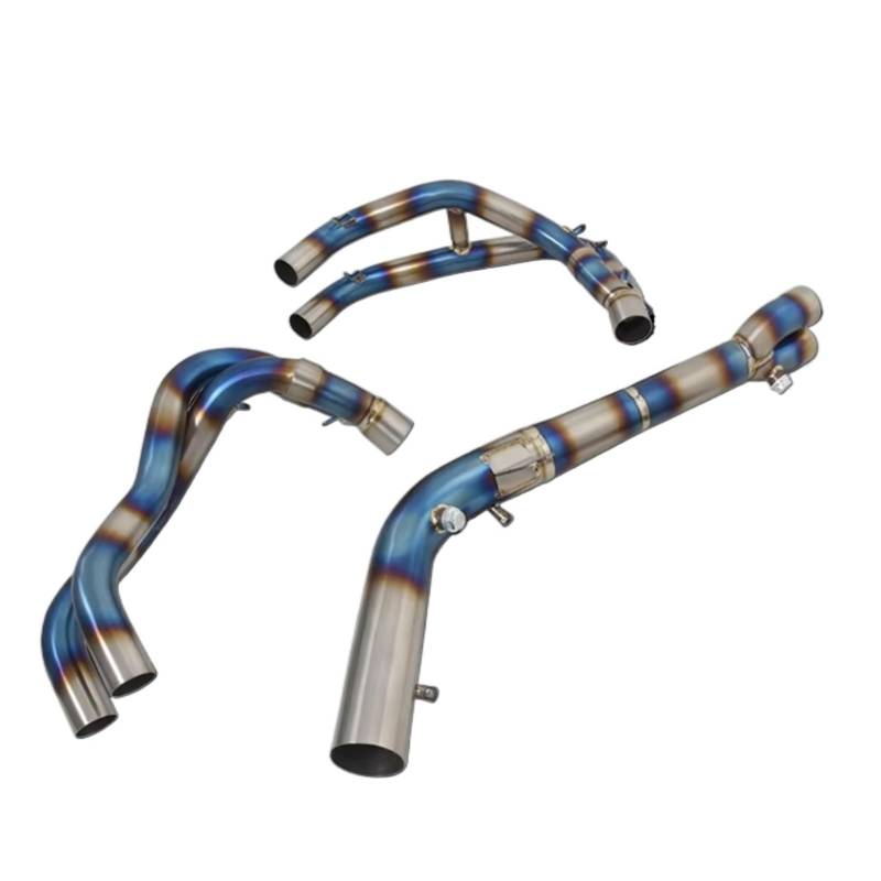 SAQIYEU Motorrad Slip-On Auspuff Für ZX4R Für ZX4RR 2023 Motorradauspuff Für Escape Modify Front Link Pipe Für Connect Schalldämpfer Motorrad Auspuffrohr Endrohr(Multi-Colored) von SAQIYEU