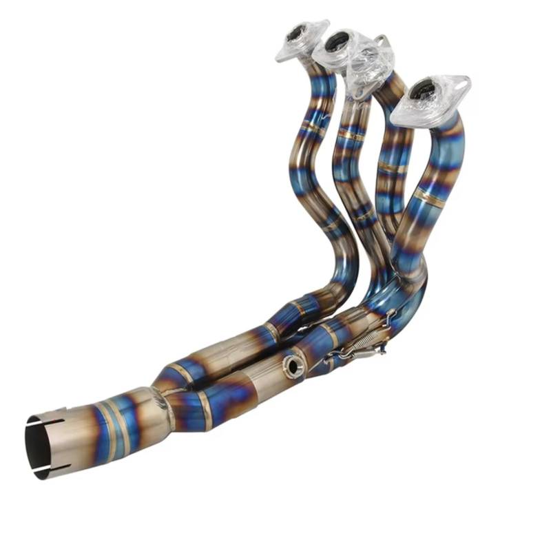 SAQIYEU Motorrad Slip-On Auspuff Für ZX6R 636 2007-2017 Motorradauspuff-Fluchtsystem Schalldämpfer Front Link Pipe Motorrad-Vollauspuffsystem(Multi-Colored) von SAQIYEU