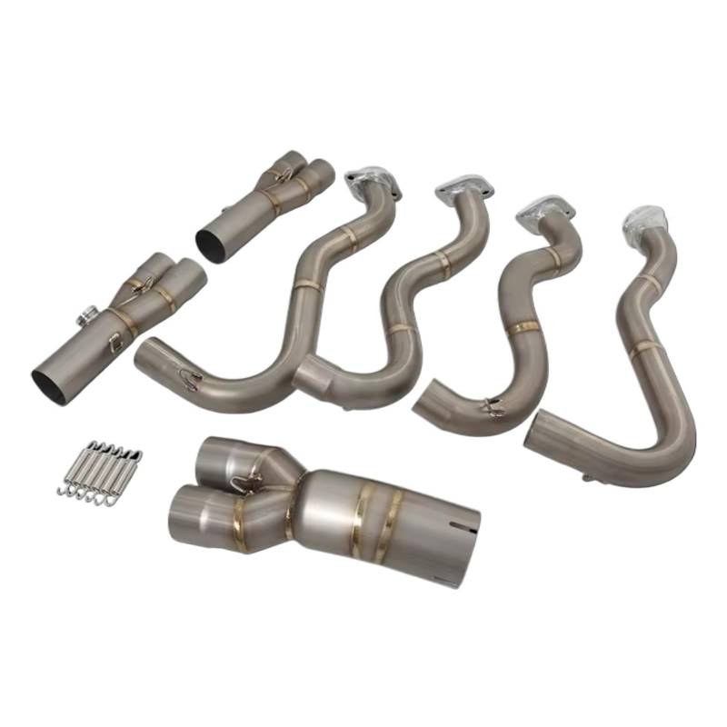 SAQIYEU Motorrad Slip-On Auspuff Für ZX6R 636 2007-2017 Motorradauspuff Für Fluchtsysteme Ändern Verbinden Sie Das Vordere Verbindungsrohr Schalldämpfer Motorradauspuffverbindung(Silver) von SAQIYEU