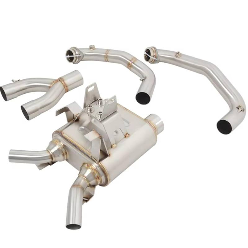 SAQIYEU Motorrad Slip-On Auspuff Kompatibel Mit Aprilia Für RS660 Für Tuono 660 2021 2022 Motorrad Auspuffkrümmer Verbindungsrohr Schalldämpfer Gegendruck Vorne Mittelrohr von SAQIYEU
