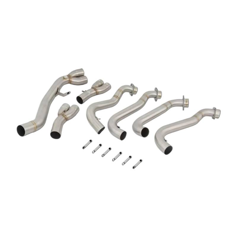 SAQIYEU Motorrad Slip-On Auspuff Kompatibel Mit Suzuki Für GSXR1000 2017 2018 2019 2020 2021 2022 2023 2024 Für Titanlegierung Für Escape Header Front Link Pipe Schalldämpfer von SAQIYEU