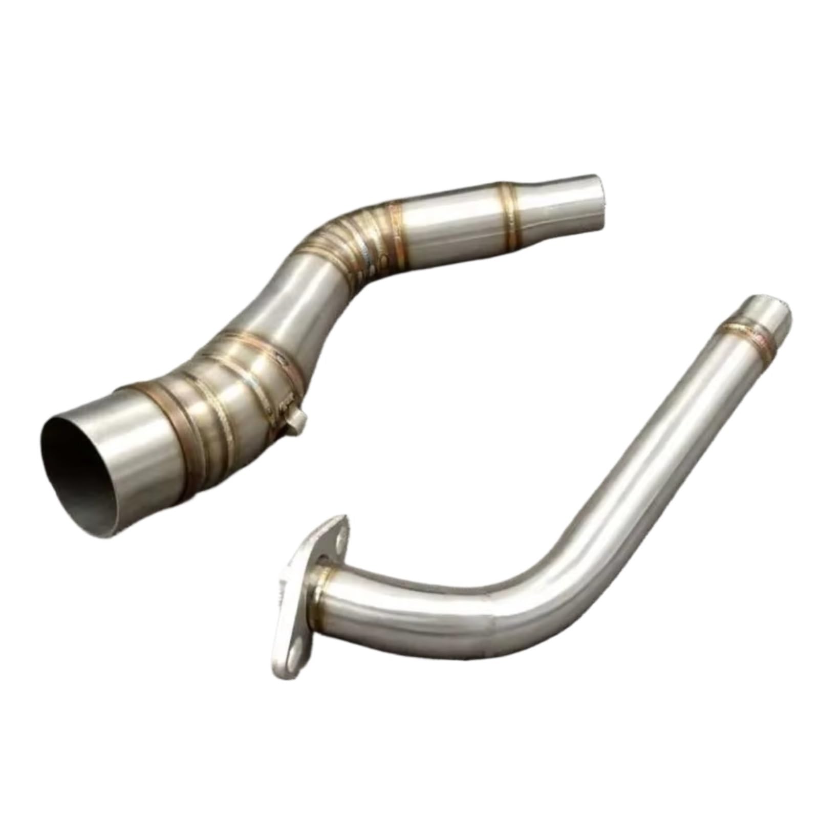 SAQIYEU Motorrad Slip-On Auspuff Kompatibel Mit Yamaha Für Aerox155 NVX155 NVX125 Motorrad-Scooter Modifiziertes Schalldämpfer Auspuffsystem Mittelverbindungsrohr Fluchtauspuff(Silver) von SAQIYEU