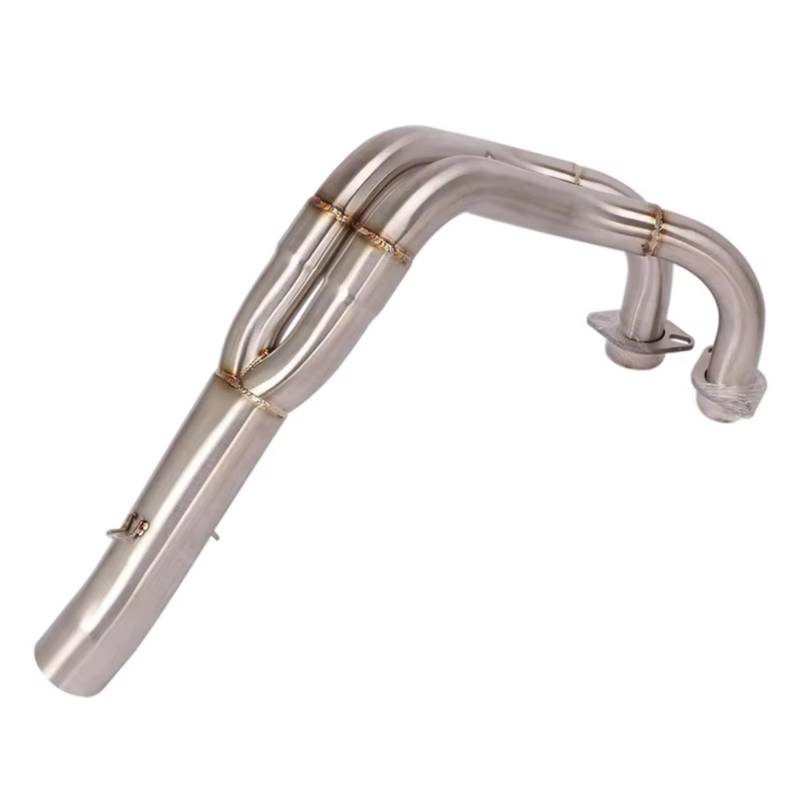 SAQIYEU Motorrad Slip-On Auspuff Kompatibel Mit Yamaha Für MT-07 Für FZ-07 Motorrad Auspuffanlage Für Escape Modifizierter Front Link Rohranschluss 51 Mm Schalldämpfer(Silver) von SAQIYEU