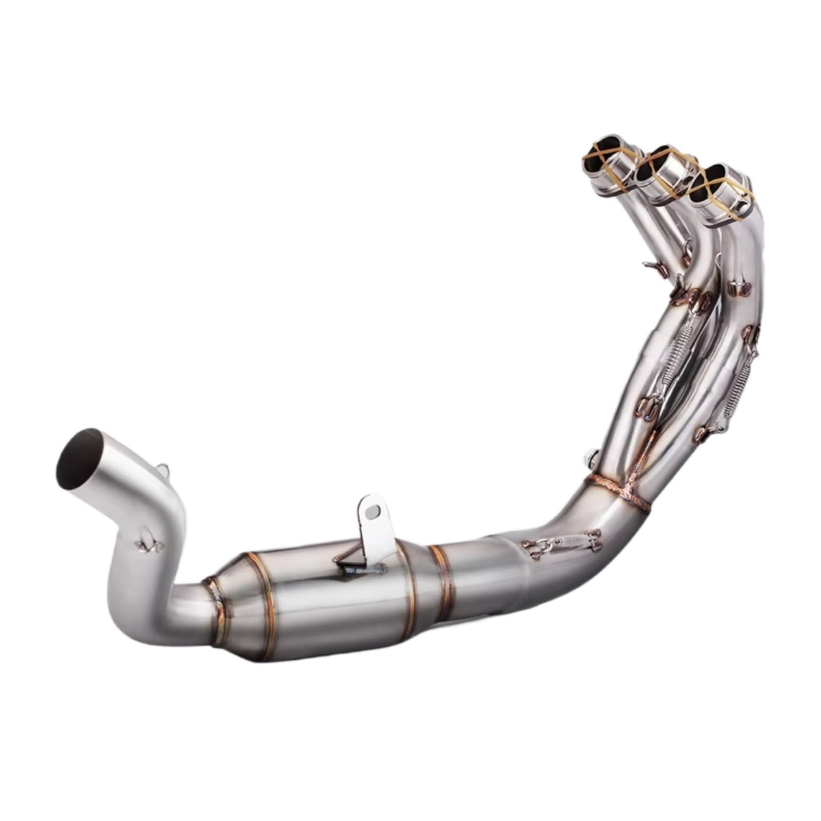 SAQIYEU Motorrad Slip-On Auspuff Kompatibel Mit Yamaha Für MT-09 V3 2021 2022 2023 Motorrad-Auspuffrohr Gesamtfahrzeug Für Escape Refit Front Mid Exhaust Schalldämpfer Verbindungsrohr(Silver) von SAQIYEU