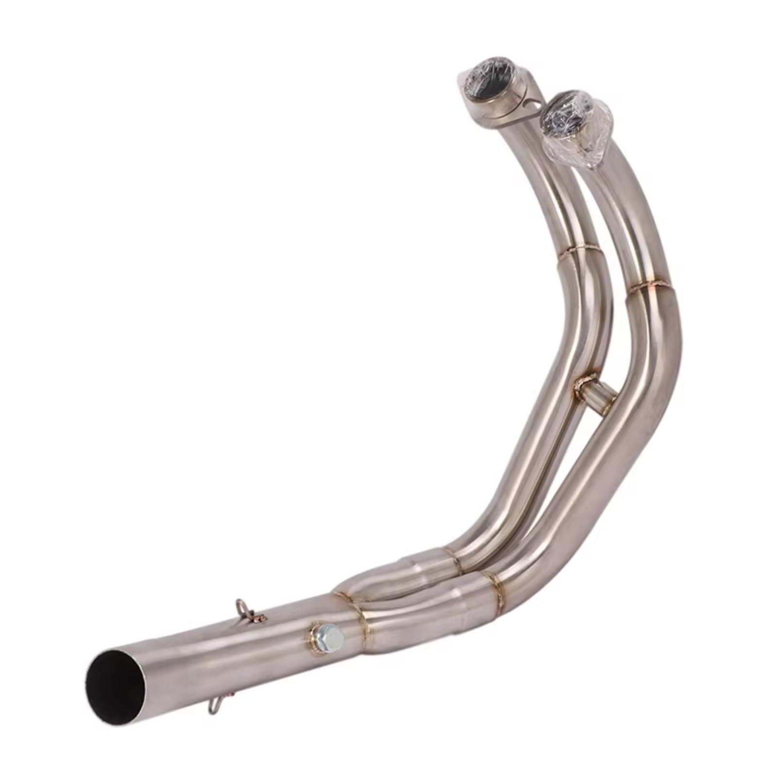 SAQIYEU Motorrad Slip-On Auspuff Kompatibel Mit Yamaha Für MT07 Für FZ07 Modifizierter Motorradauspuff Fluchtsysteme Schalldämpfer Vorne Mittleres Verbindungsrohr 51 Mm(Silver) von SAQIYEU